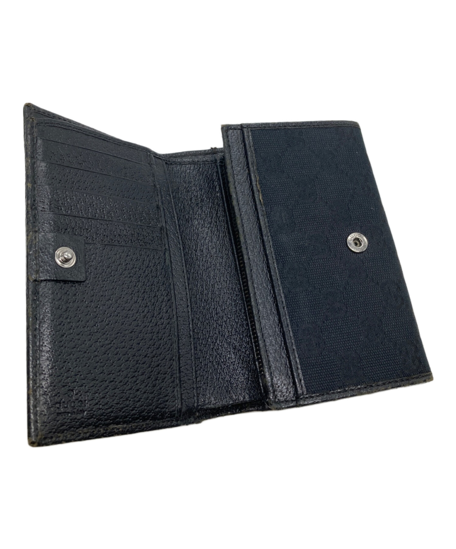 中古・古着通販】GUCCI (グッチ) GG2つ折り財布 ブラック｜ブランド