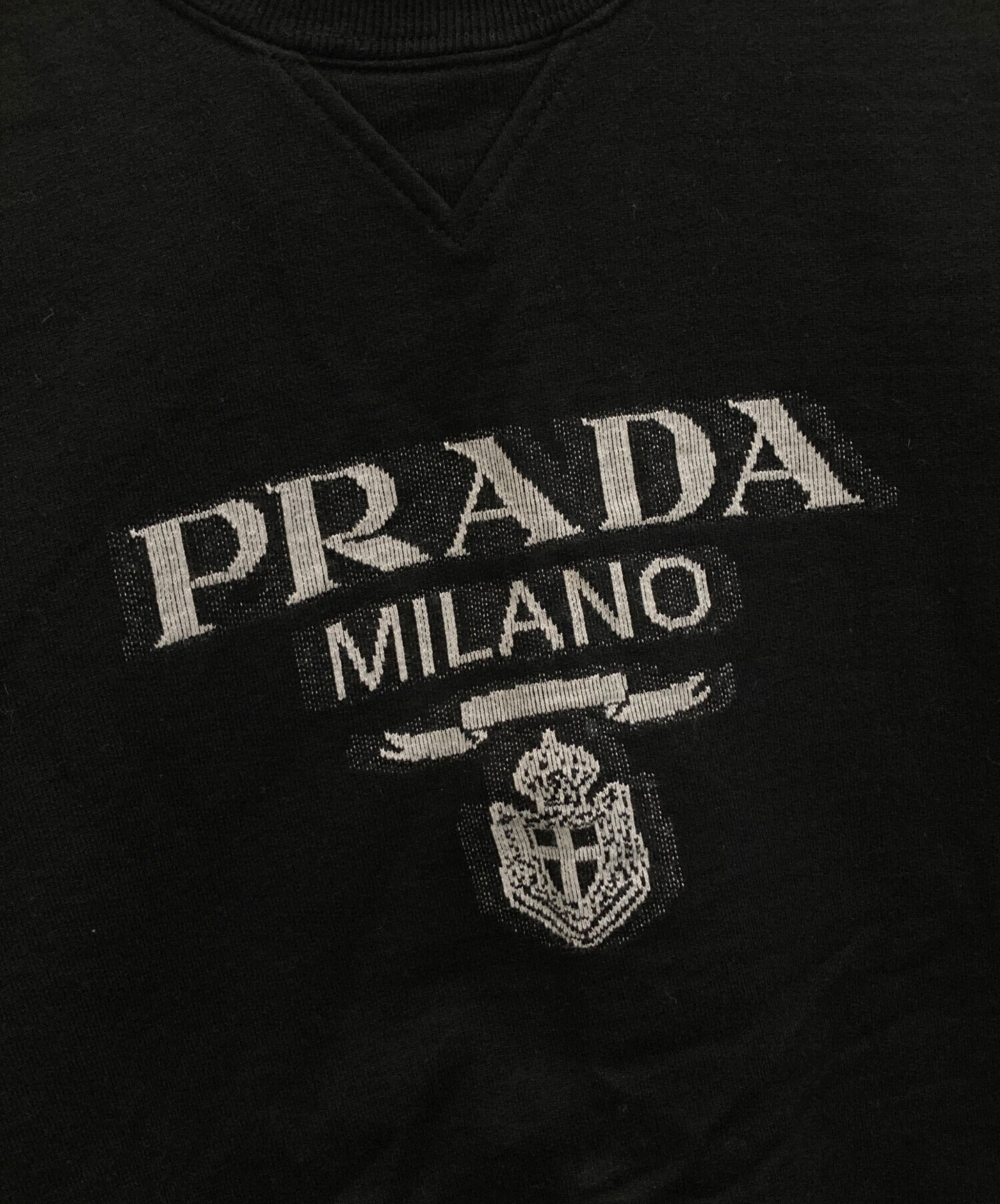 中古・古着通販】PRADA (プラダ) ロゴジャガードスウェット ブラック