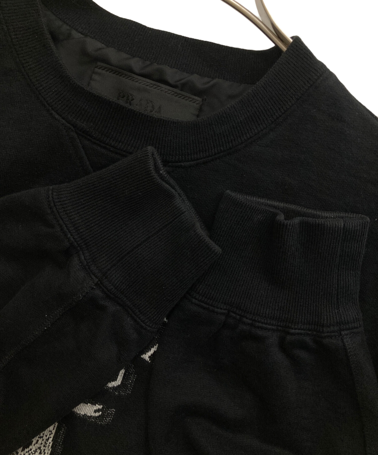 中古・古着通販】PRADA (プラダ) ロゴジャガードスウェット ブラック