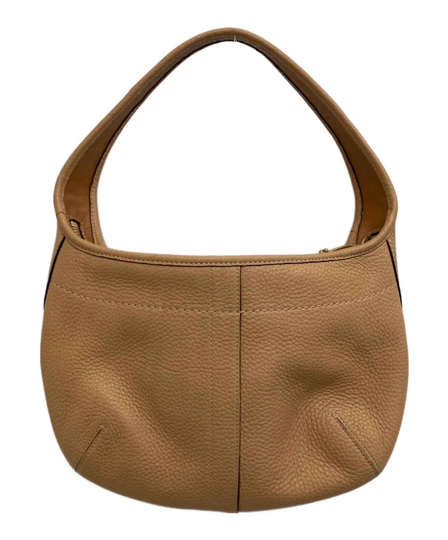 COACH コーチ ハンドバッグ レザー スエード ターンロック ベージュ 中古・古着通販】COACH (コーチ) レザーバッグ ベージュ｜ブランド