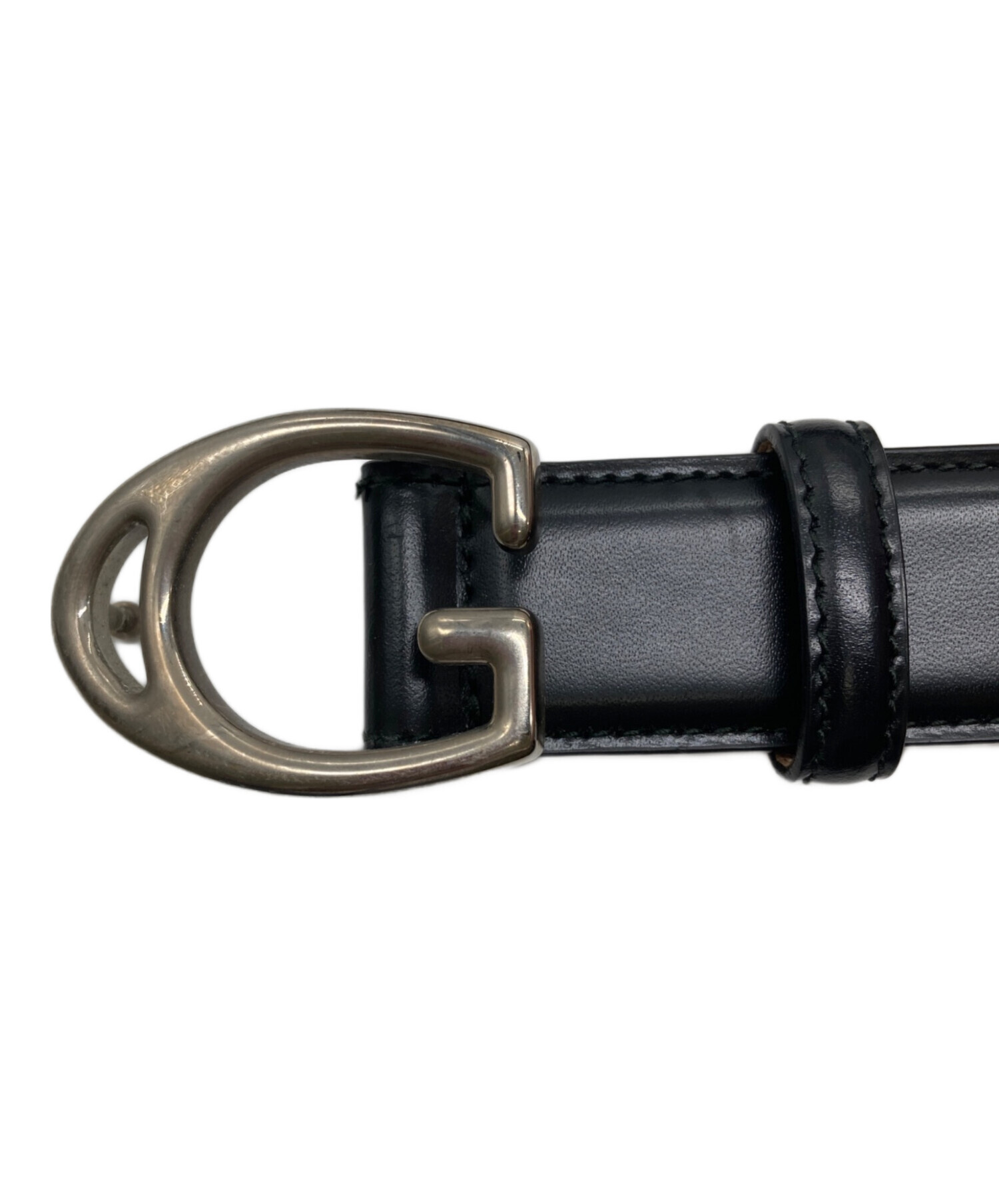 中古・古着通販】GUCCI (グッチ) ロゴレザーベルト ブラック｜ブランド