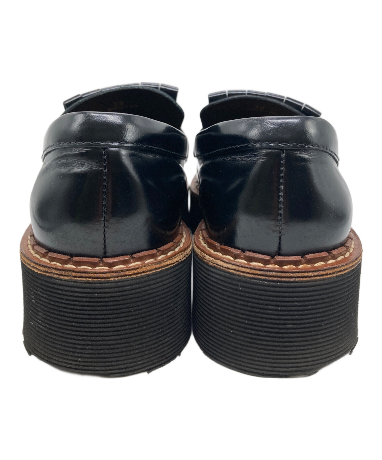 TOD'S レザー タッセル ローファー ブラック　38 中古・古着通販】TOD'S (トッズ) タッセルローファー ブラック サイズ