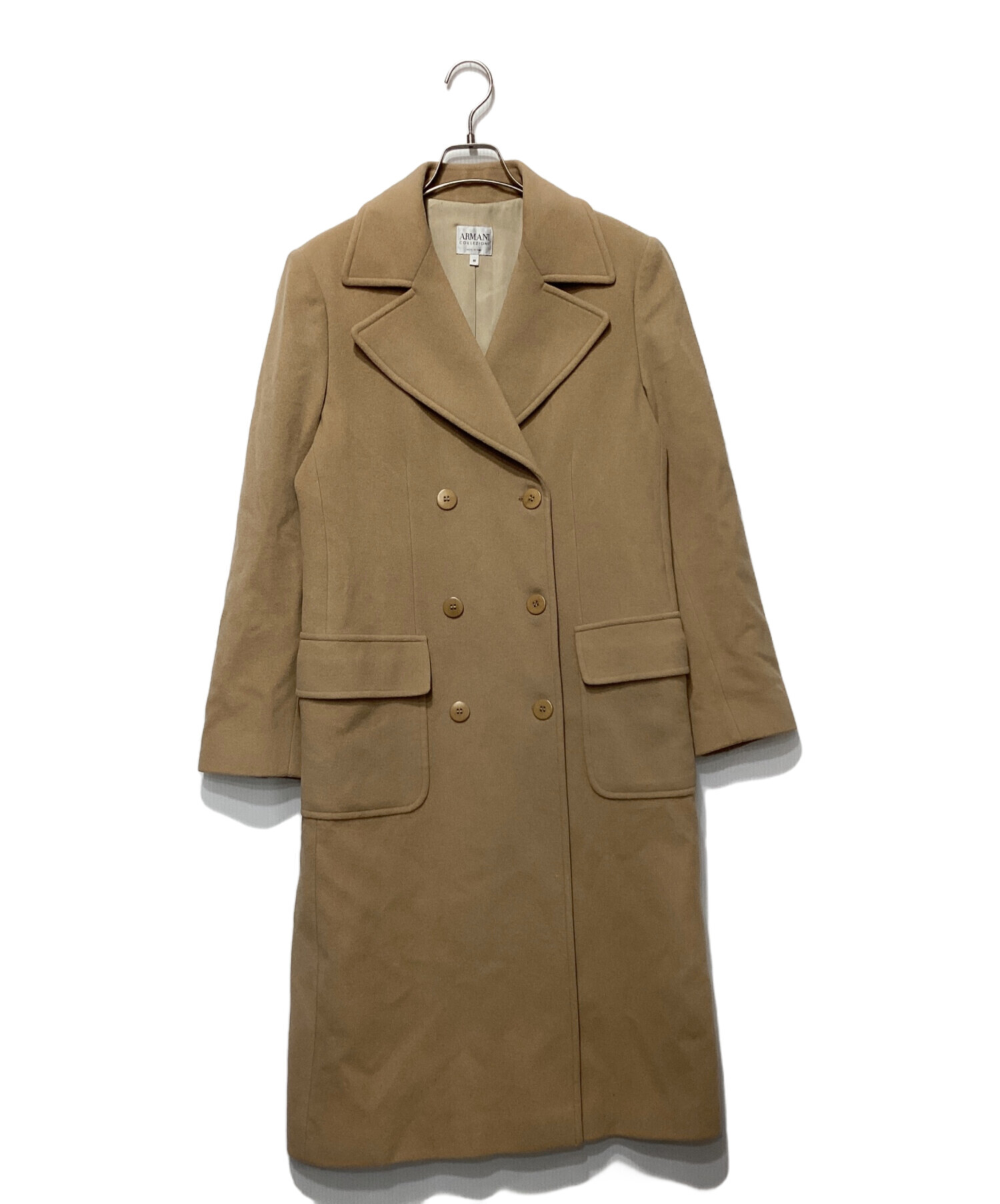 ARMANI COLLEZIONI イタリア製一松柄ファー付きコート 40 アルマーニ