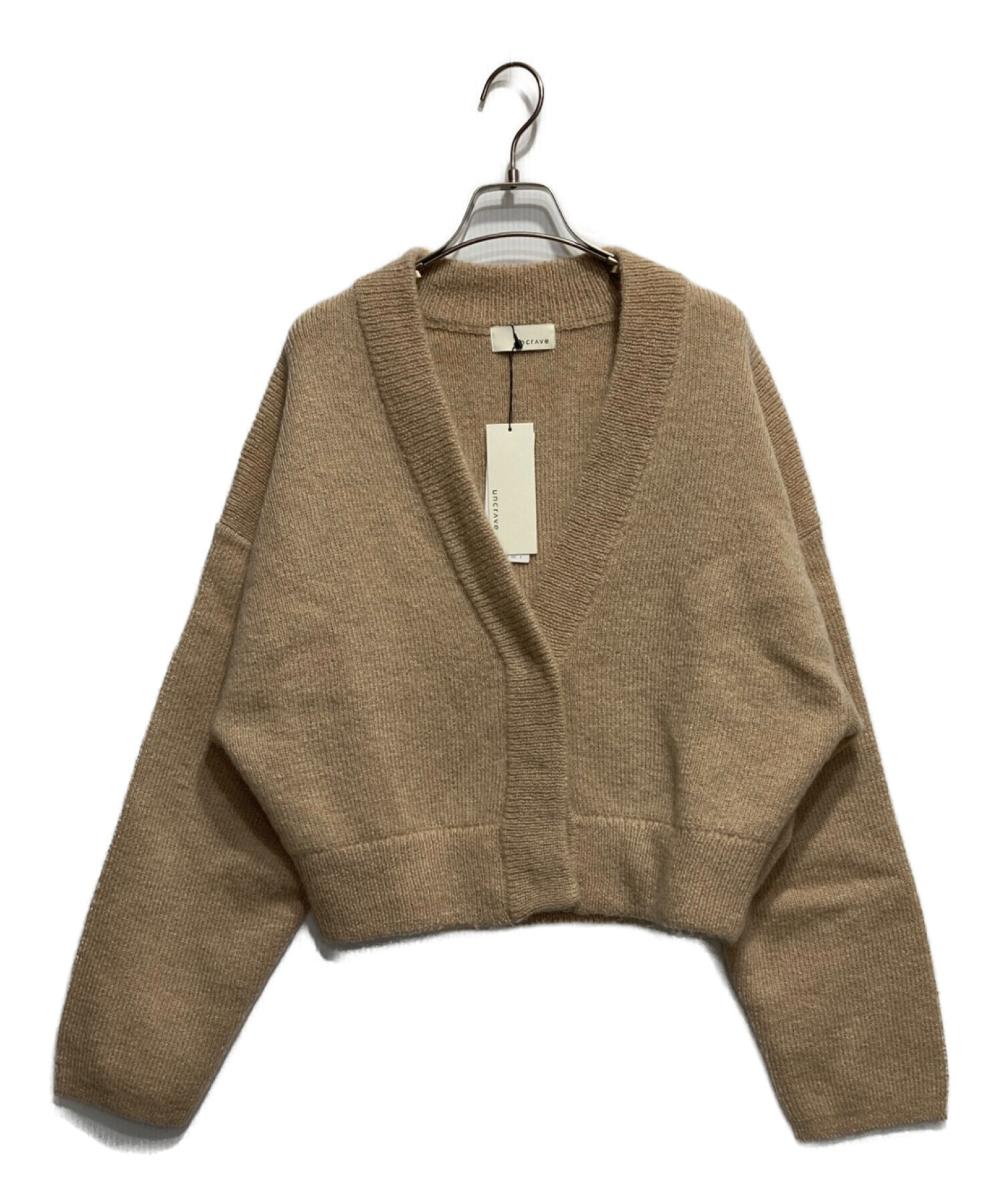 uncrave アンクレイヴ ニットカーディガン サイズ:F モヘア/Vネック    ベージュ レディース / 240001175813 中古・古着通販】uncrave (アンクレイヴ) モヘアブレンドカーディガン