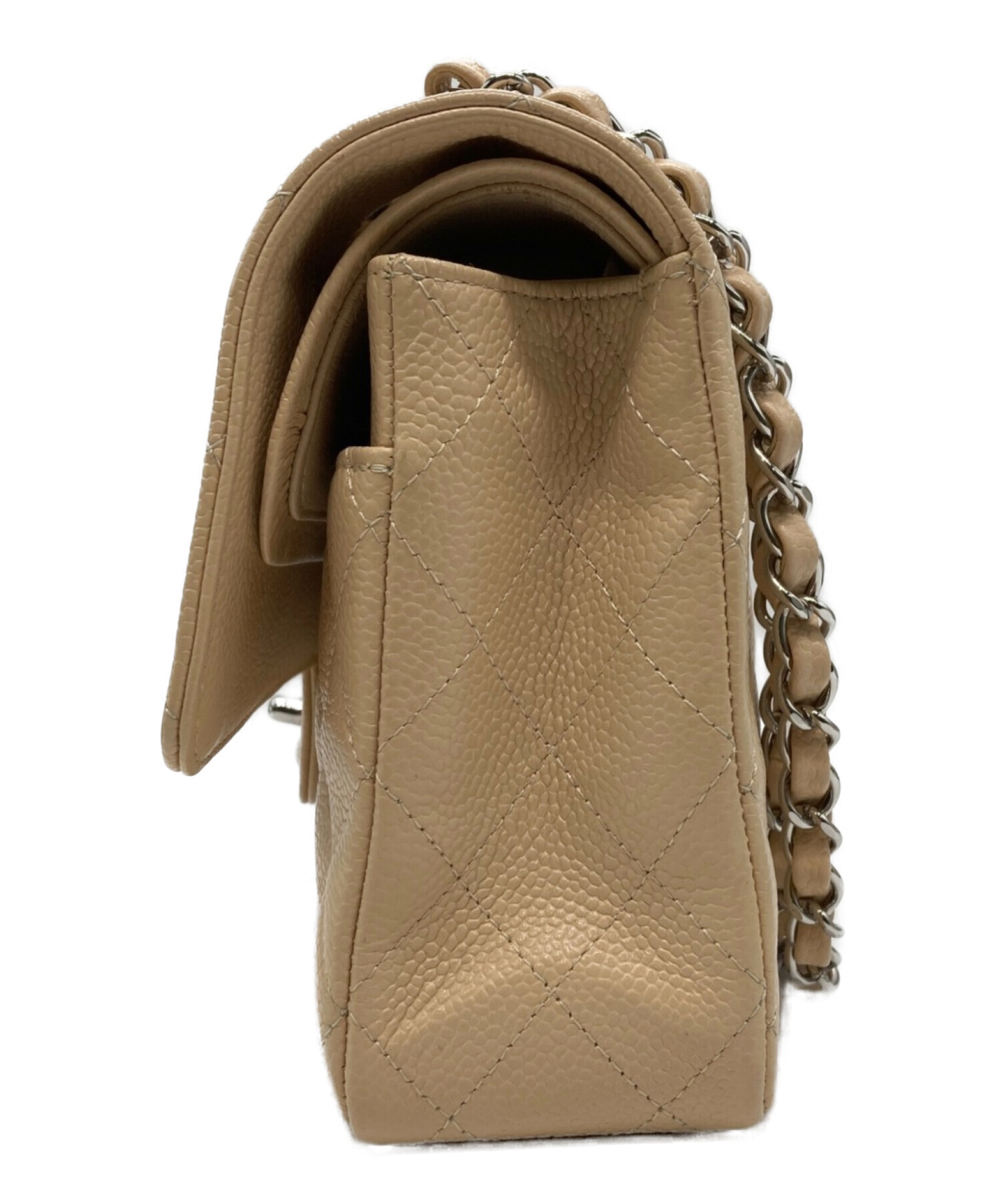 中古・古着通販】CHANEL (シャネル) キャビアスキンダブルフラップ 