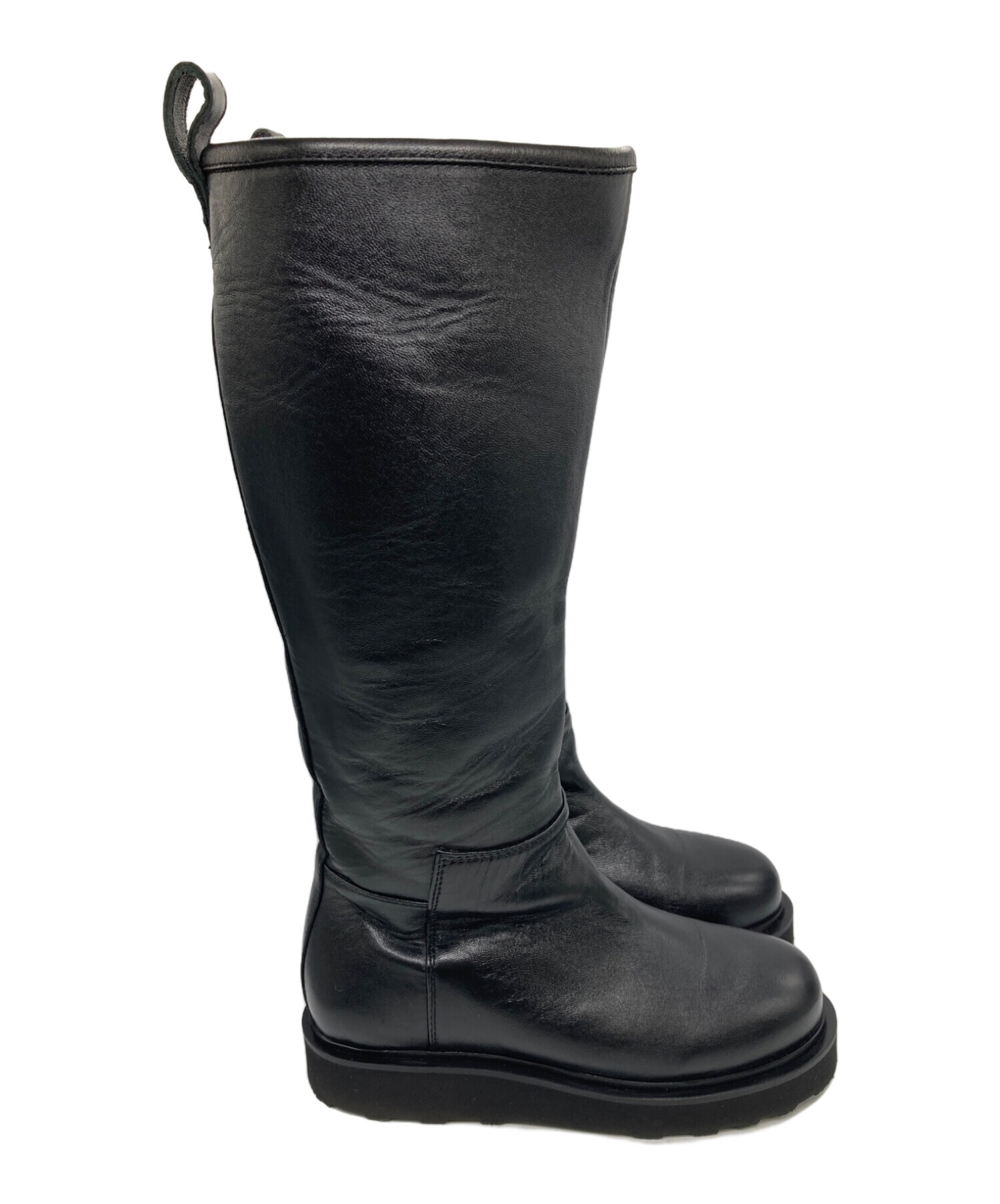 中古・古着通販】Caminando (カミナンド) レザーロングブーツ ブラック