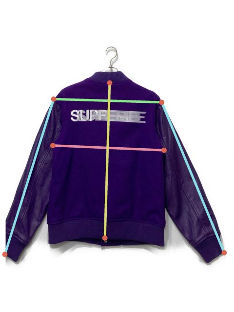 S supreme motion logo varsity jacket 紫
