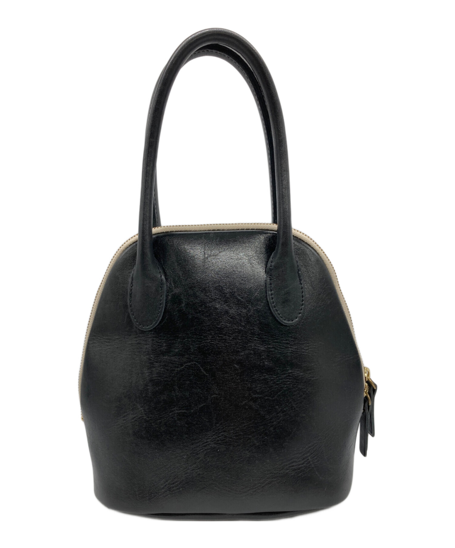 TIDEWAY 黒 レザーハンドバッグ 中古・古着通販】TIDE WAY (タイドウェイ) レザーハンドバッグ