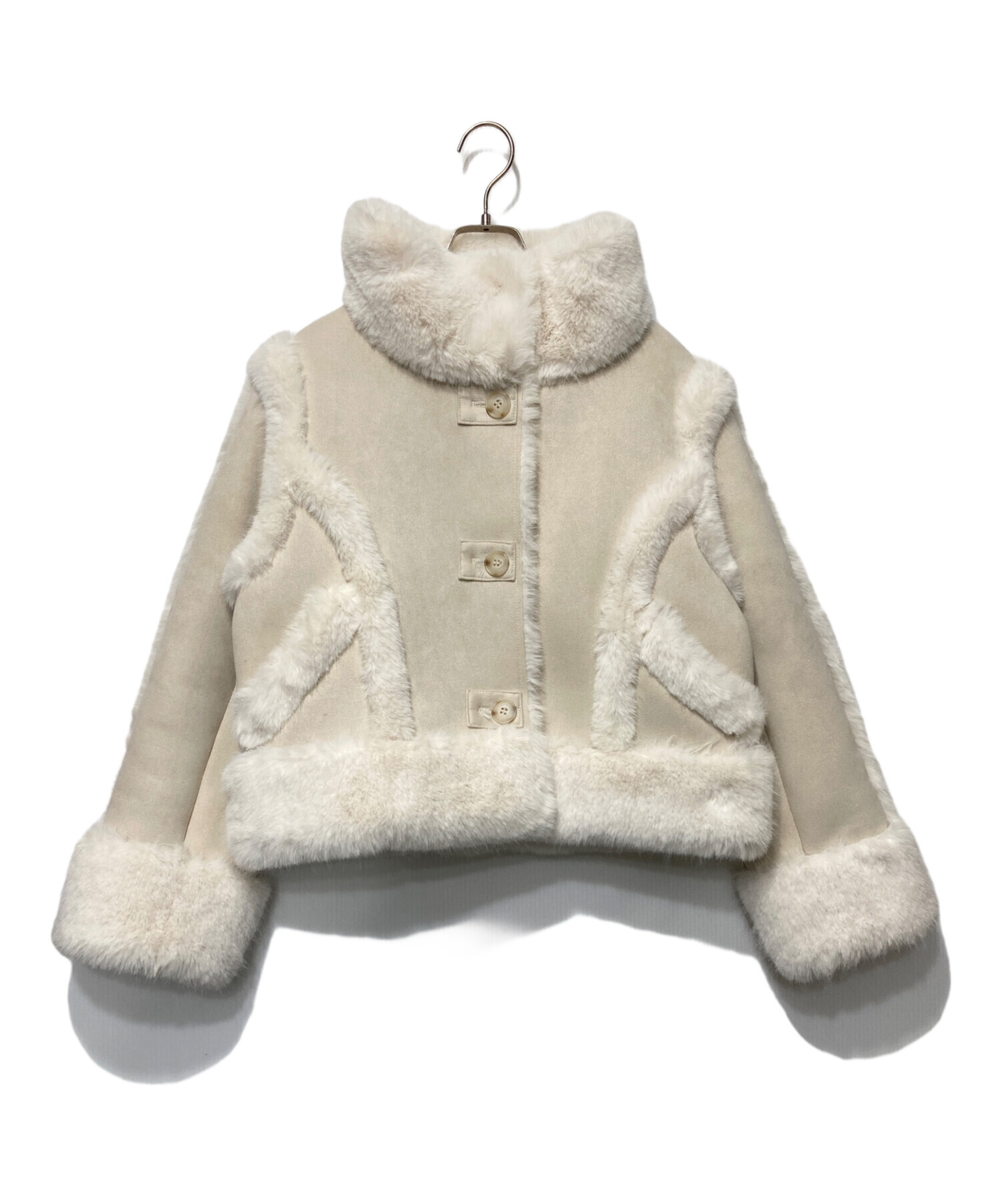 【完売品】ハーリップトゥ Her lip to Suede Coat 中古・古着通販】HER LIP TO (ハーリップトゥ) シアリングトリムド