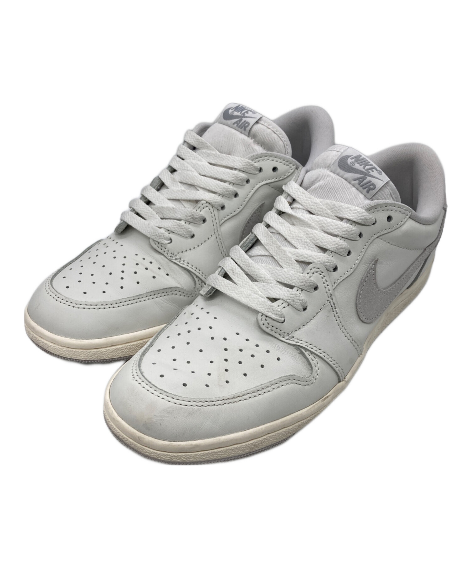 中古・古着通販】NIKE (ナイキ) エアジョーダン1ロー ホワイト×グレー 