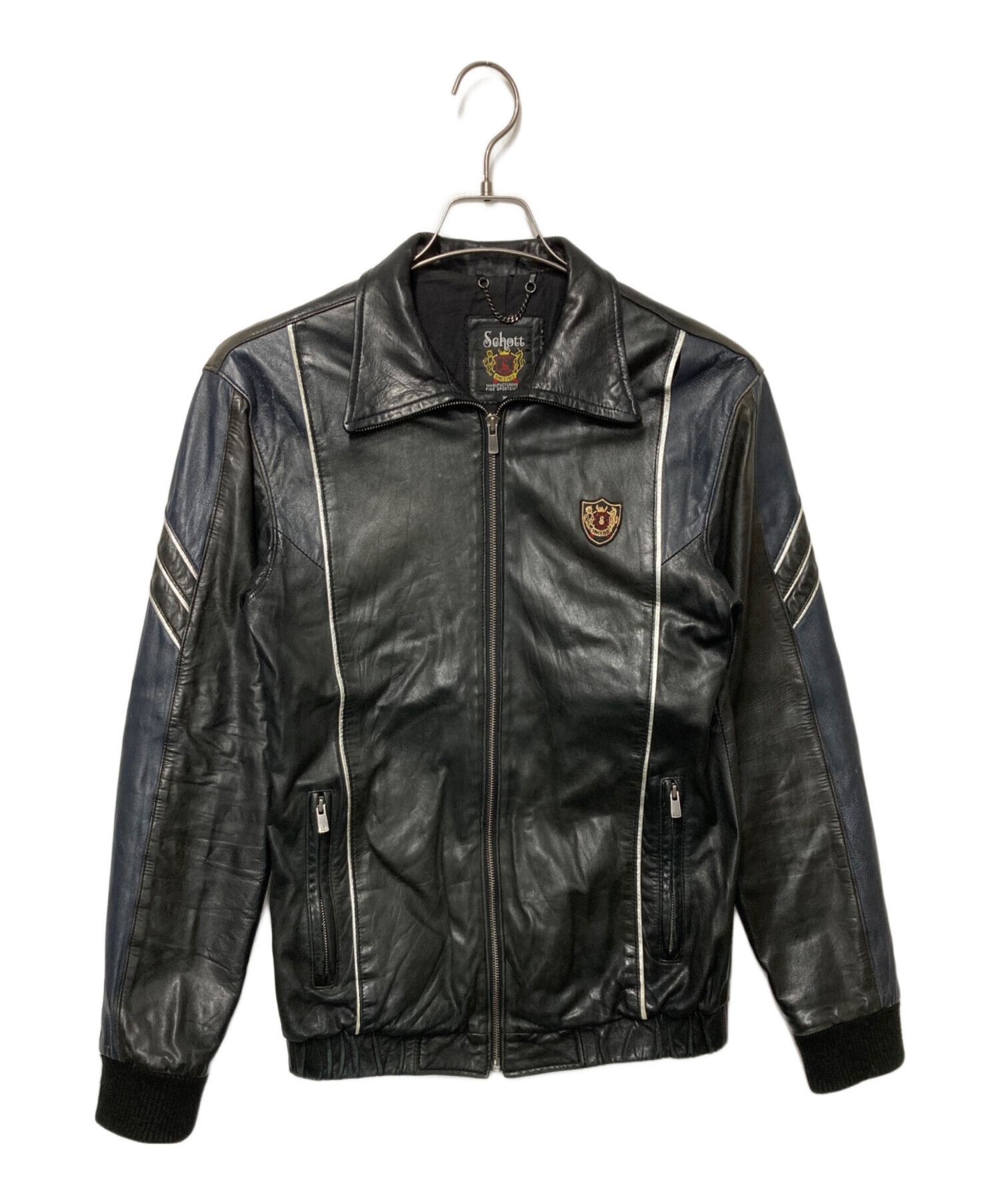 ショット】スタジャン ジャケット ブルゾン ヴィンテージ ブラック S