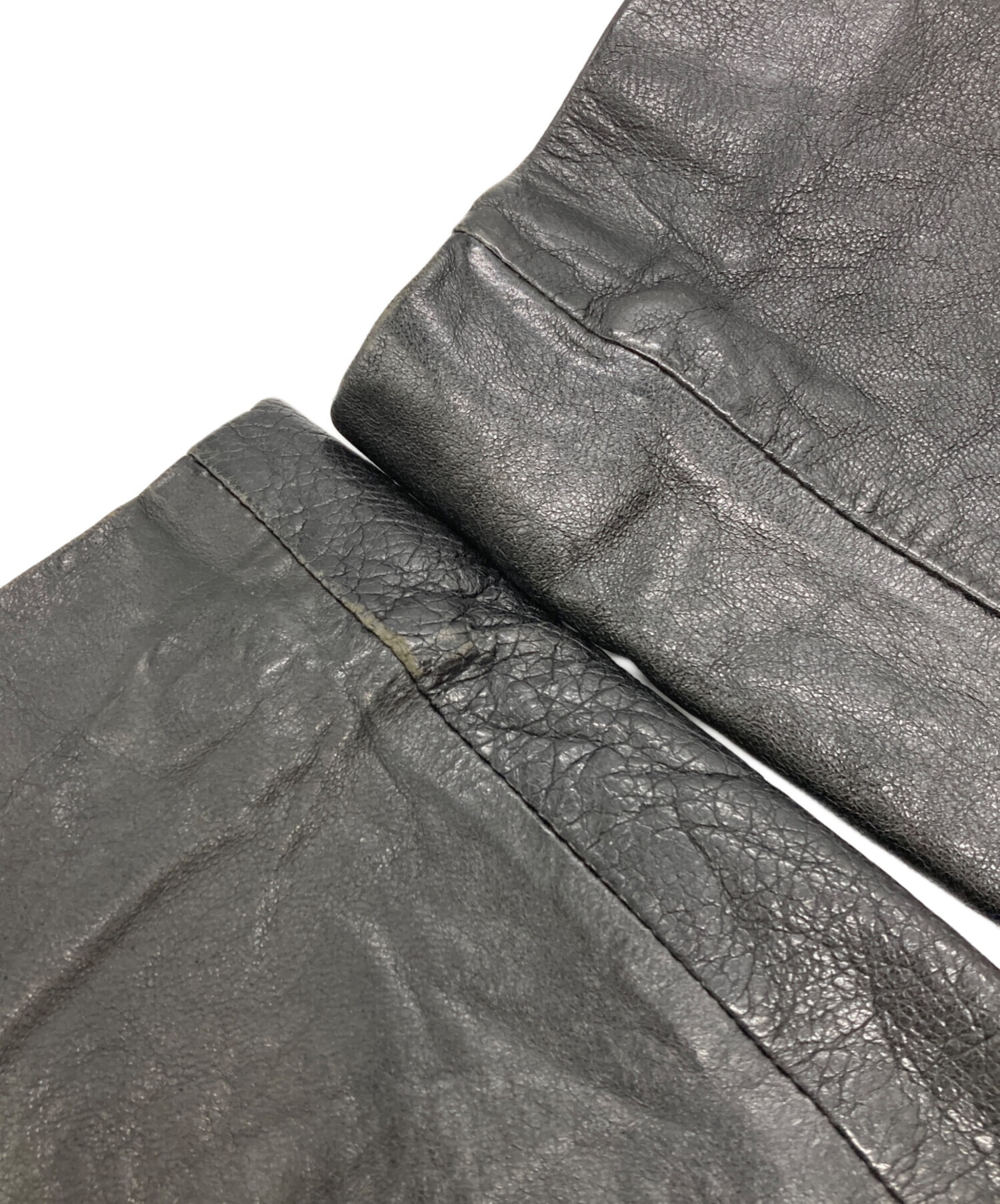 未使用 Noble レザー ライダースジャケット 38サイズ ブラック 黒 中古・古着通販】Noble (ノーブル) レザーライダースジャケット