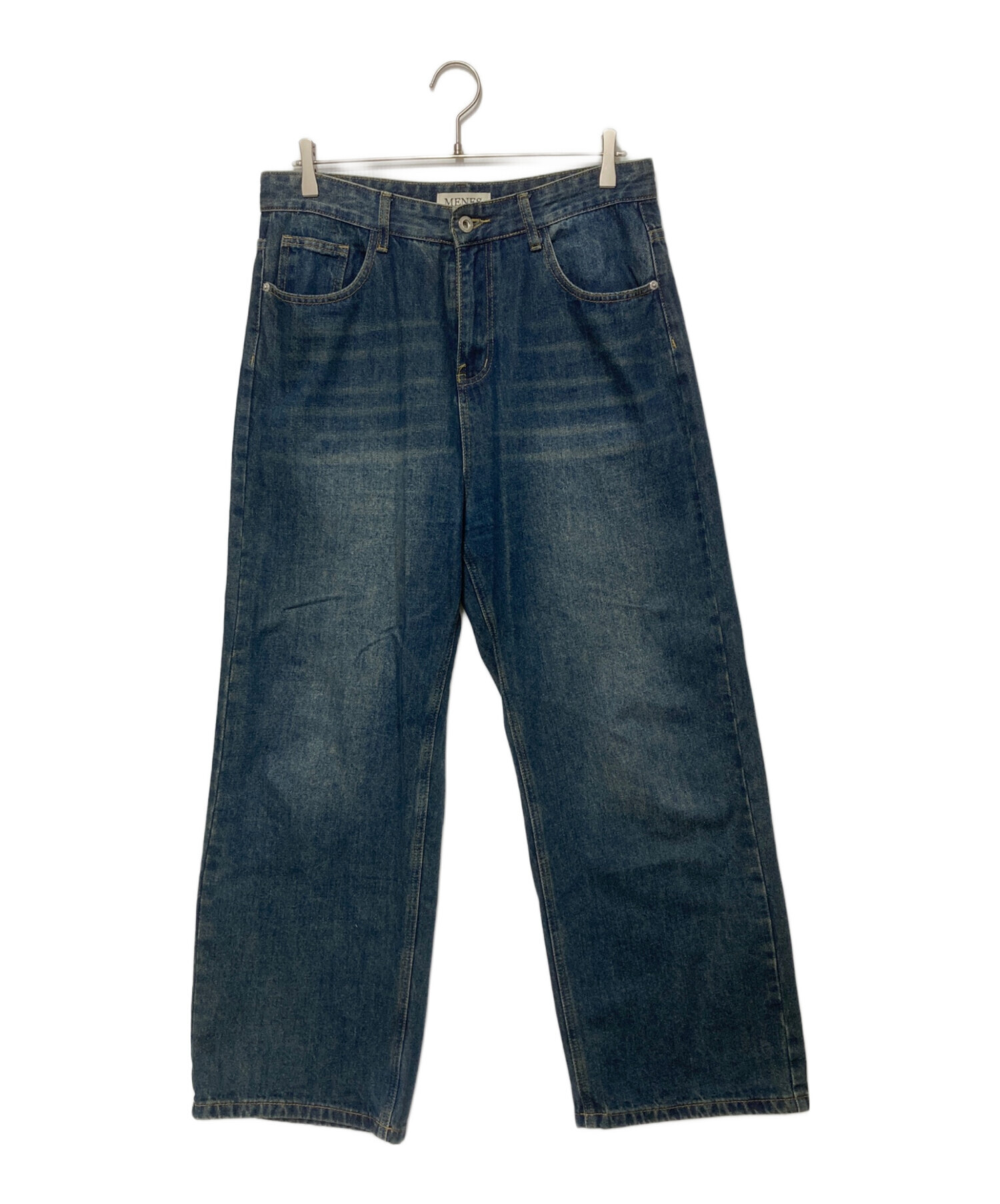 中古・古着通販】MENES (メネス) ワイドデニムパンツ インディゴ