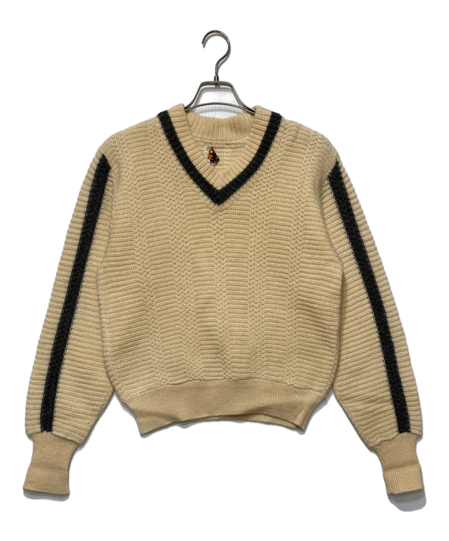 中古・古着通販】CAMPUS (キャンパス) Vネックウールニット アイボリー 
