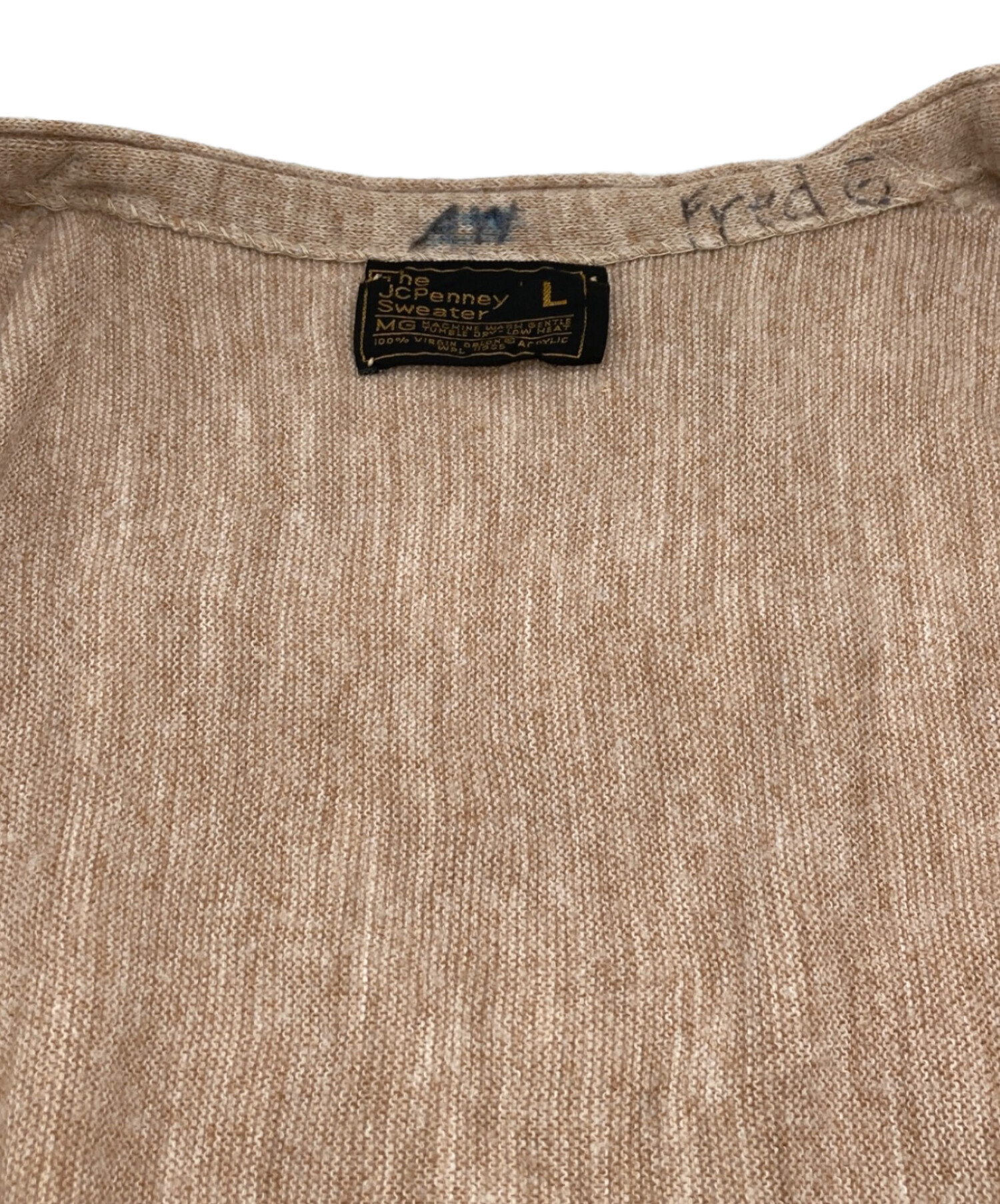 中古・古着通販】J.C.PENNY (J.C.ペニー) ニットカーディガン ベージュ 