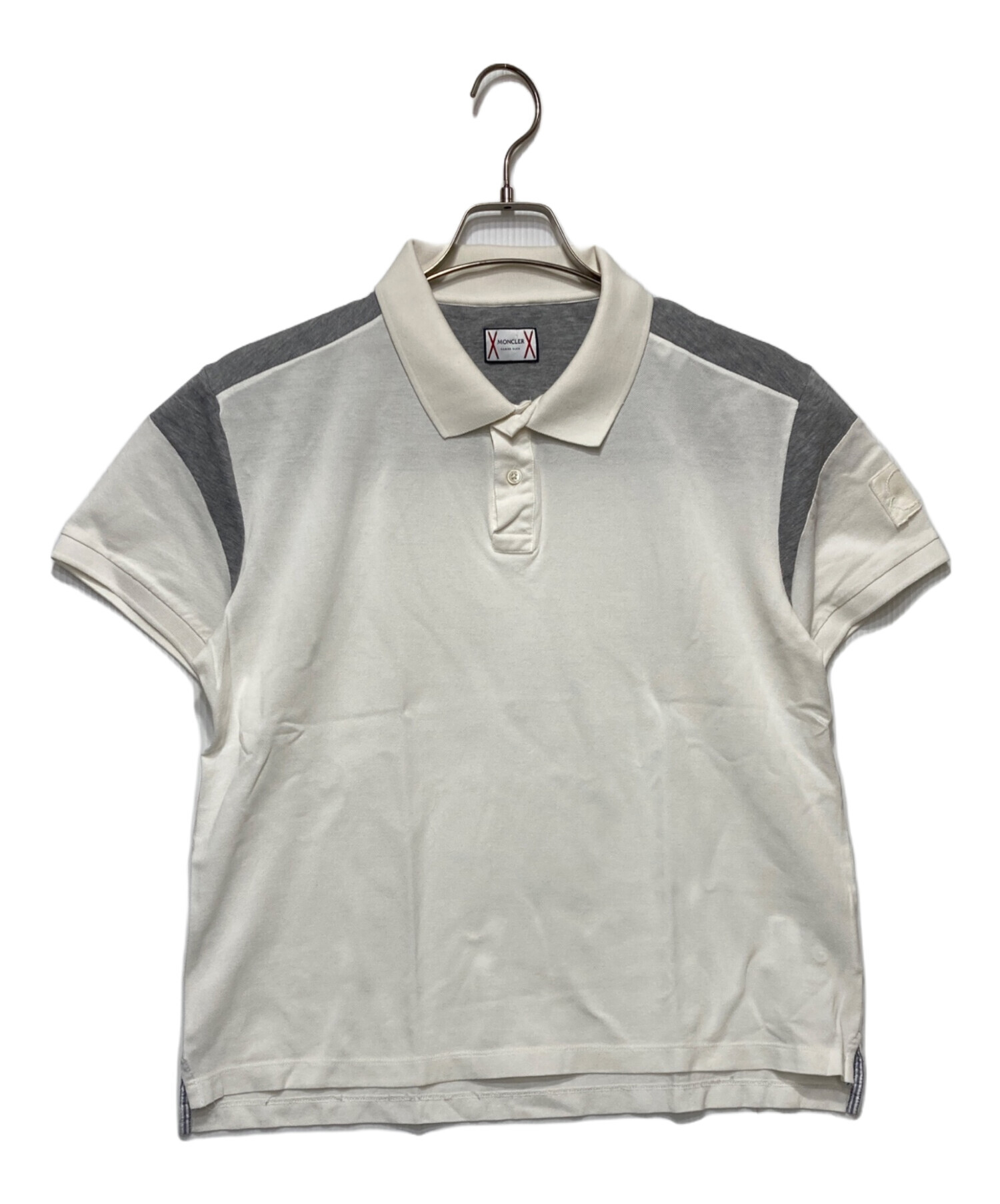 中古・古着通販】MONCLER (モンクレール) ポロシャツ ホワイト サイズ