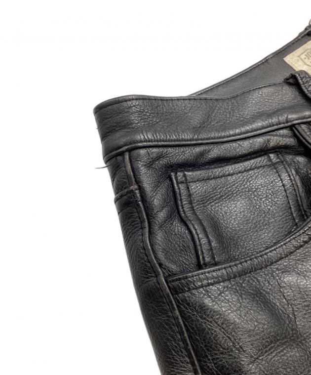 archive JOHNBULL レザーパンツ 中古・古着通販】JOHNBULL (ジョンブル) レザーハーフパンツ ブラック