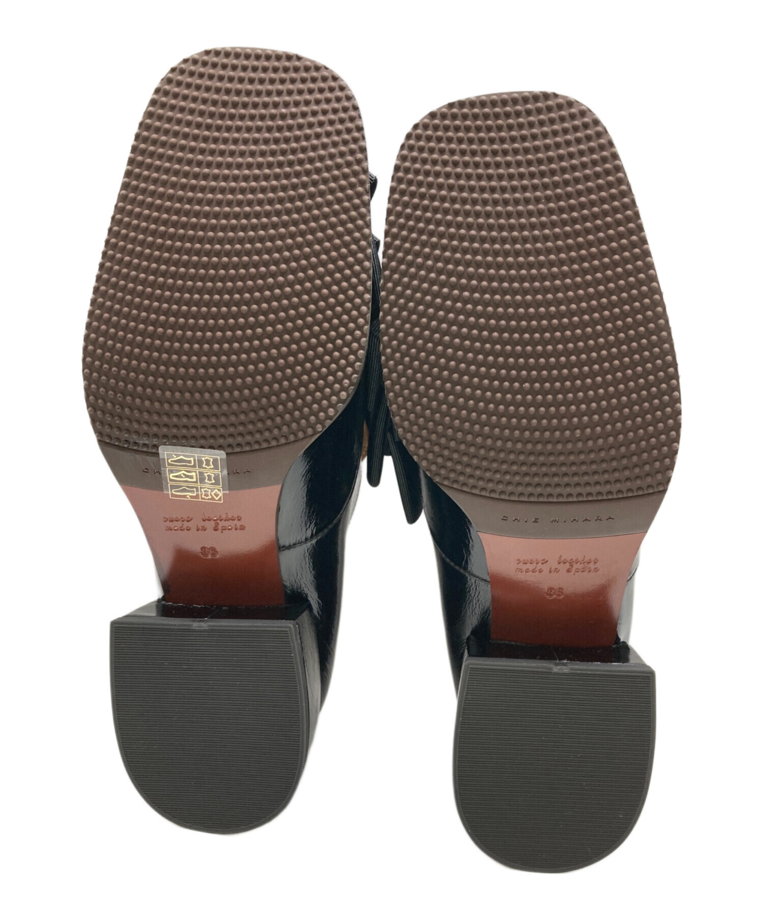 中古・古着通販】CHIE MIHARA (チエミハラ) リボンローファー ブラック