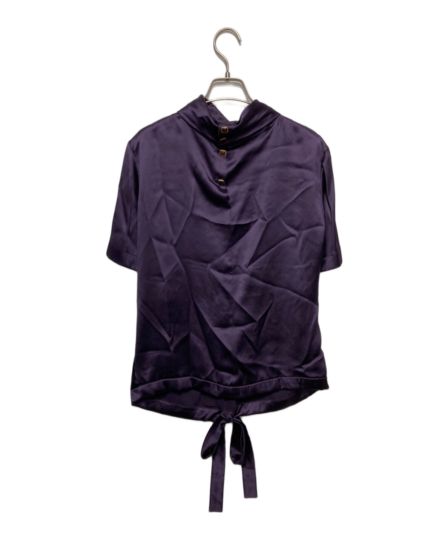 中古・古着通販】CHANEL (シャネル) ハイネックシルクブラウス 中古・古着通販】CHANEL (シャネル) ハイネックシルクブラウス