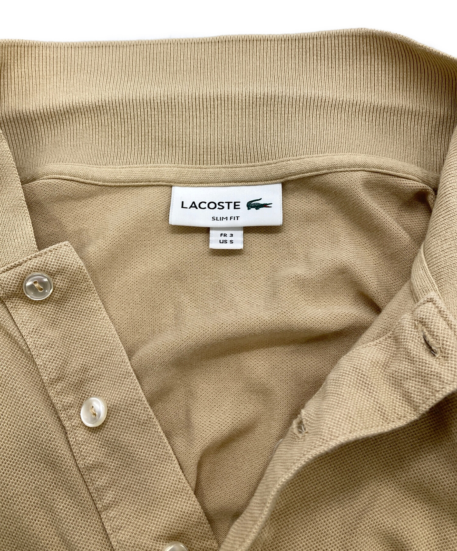 中古・古着通販】LACOSTE (ラコステ) ポロシャツ ベージュ サイズ:S