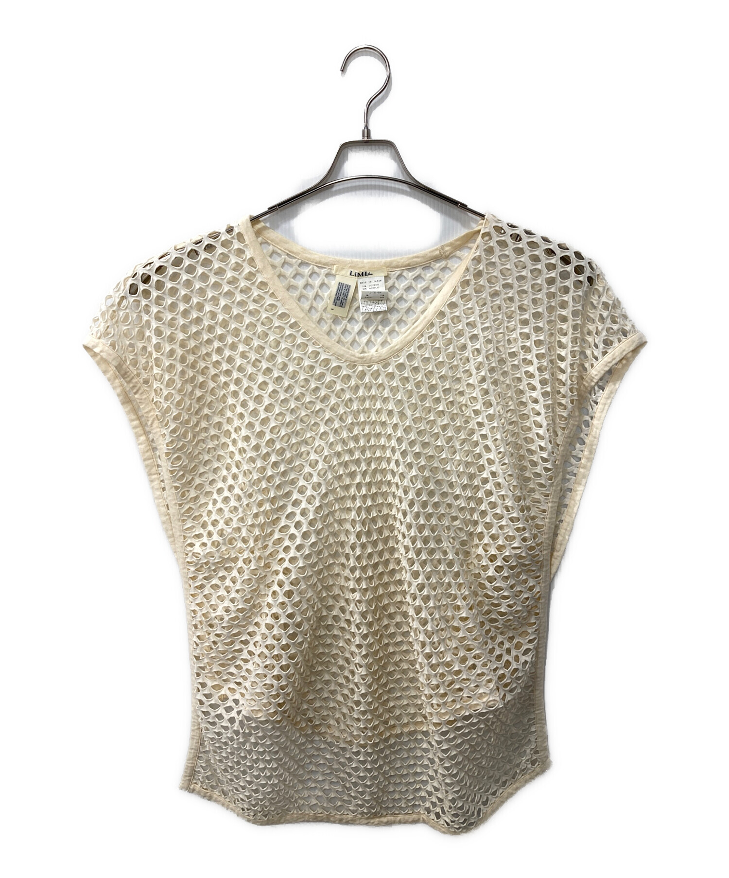 LIMI feu リミフー Tシャツ・カットソー S カーキ 【古着】【中古】【送料無料】 中古・古着通販】LIMI feu (リミフゥ) メッシュカットソー アイボリー
