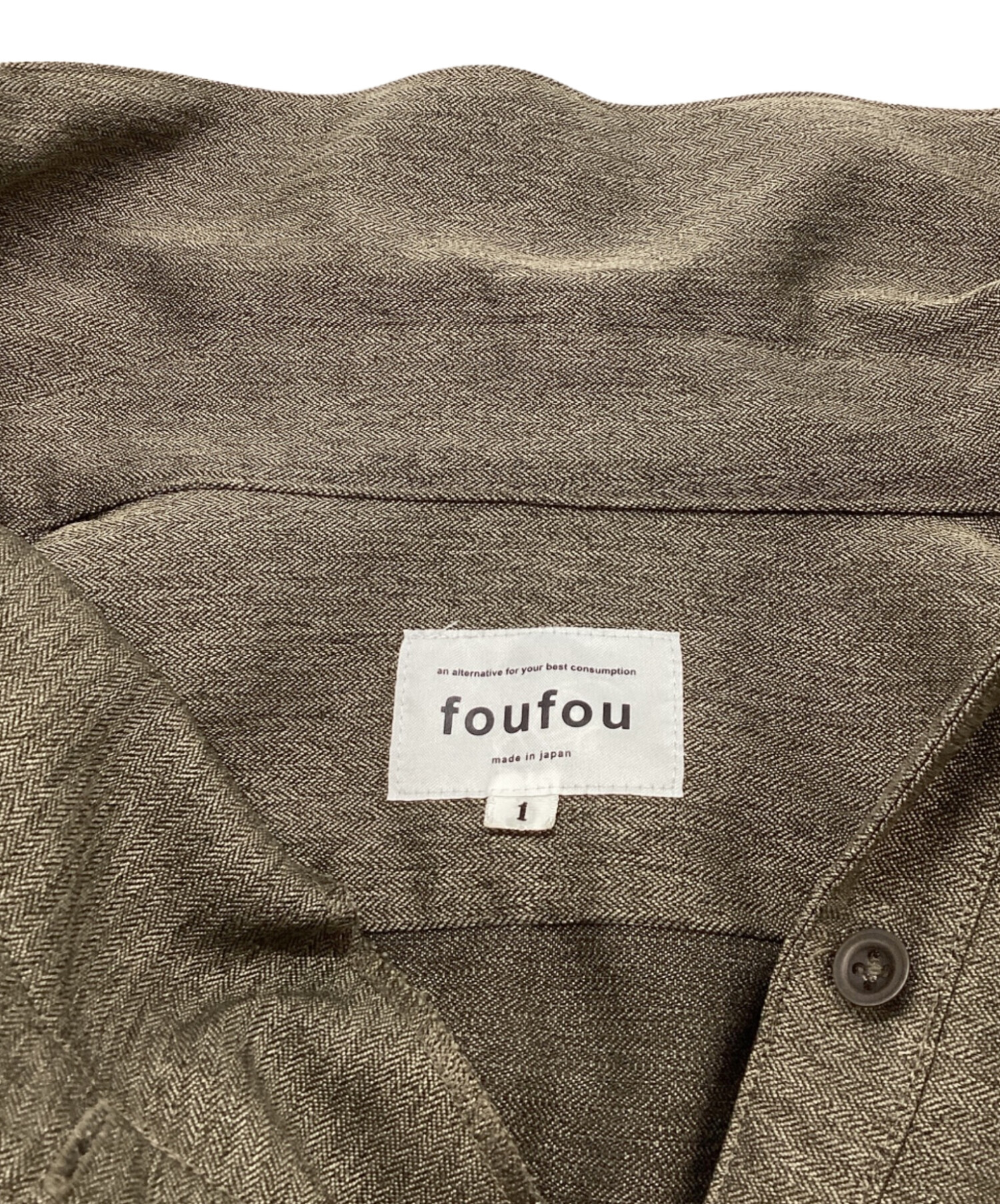 中古・古着通販】foufou (フーフー) ester herringbone open collar 