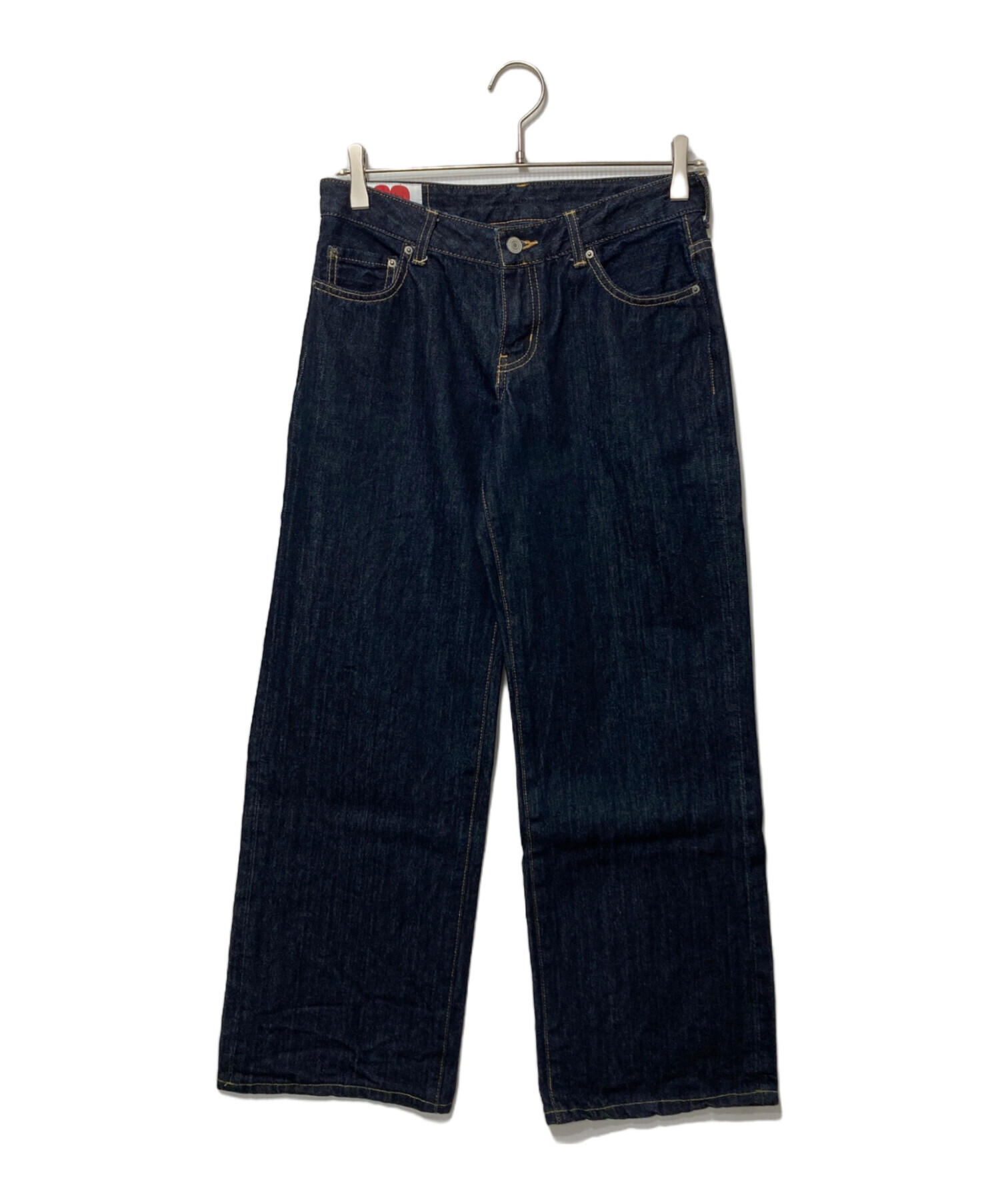 美品✨SLY（スライ）ダブルウエスト デニムパンツ綿100% コットン 中古・古着通販】SLY (スライ) L／W DENIM パンツ インディゴ サイズ