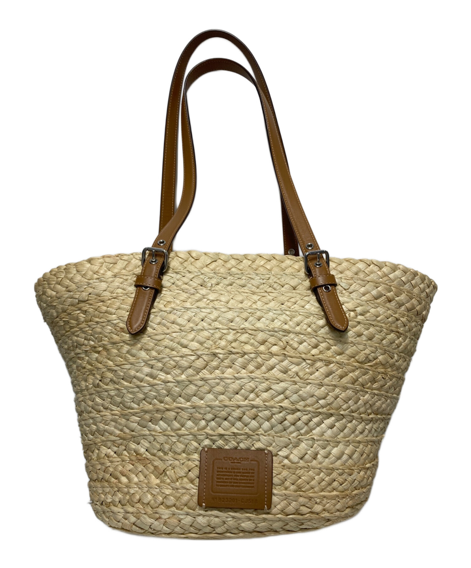 中古・古着通販】COACH (コーチ) ラージトート カゴバッグ ベージュ
