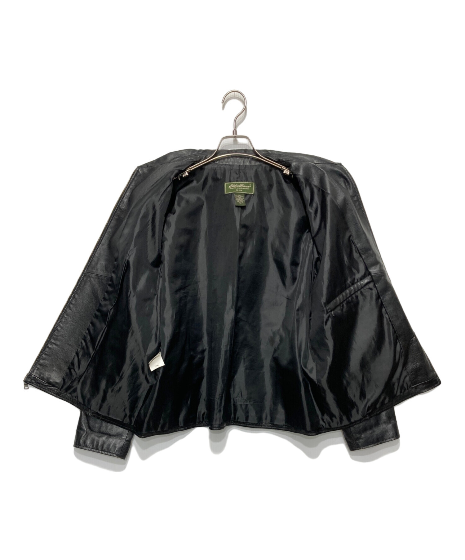 90s Eddie Bauer レザージャケット　スウィングトップ　M ブラック 90s Eddie Bauer レザージャケット スウィングトップ M ブラック