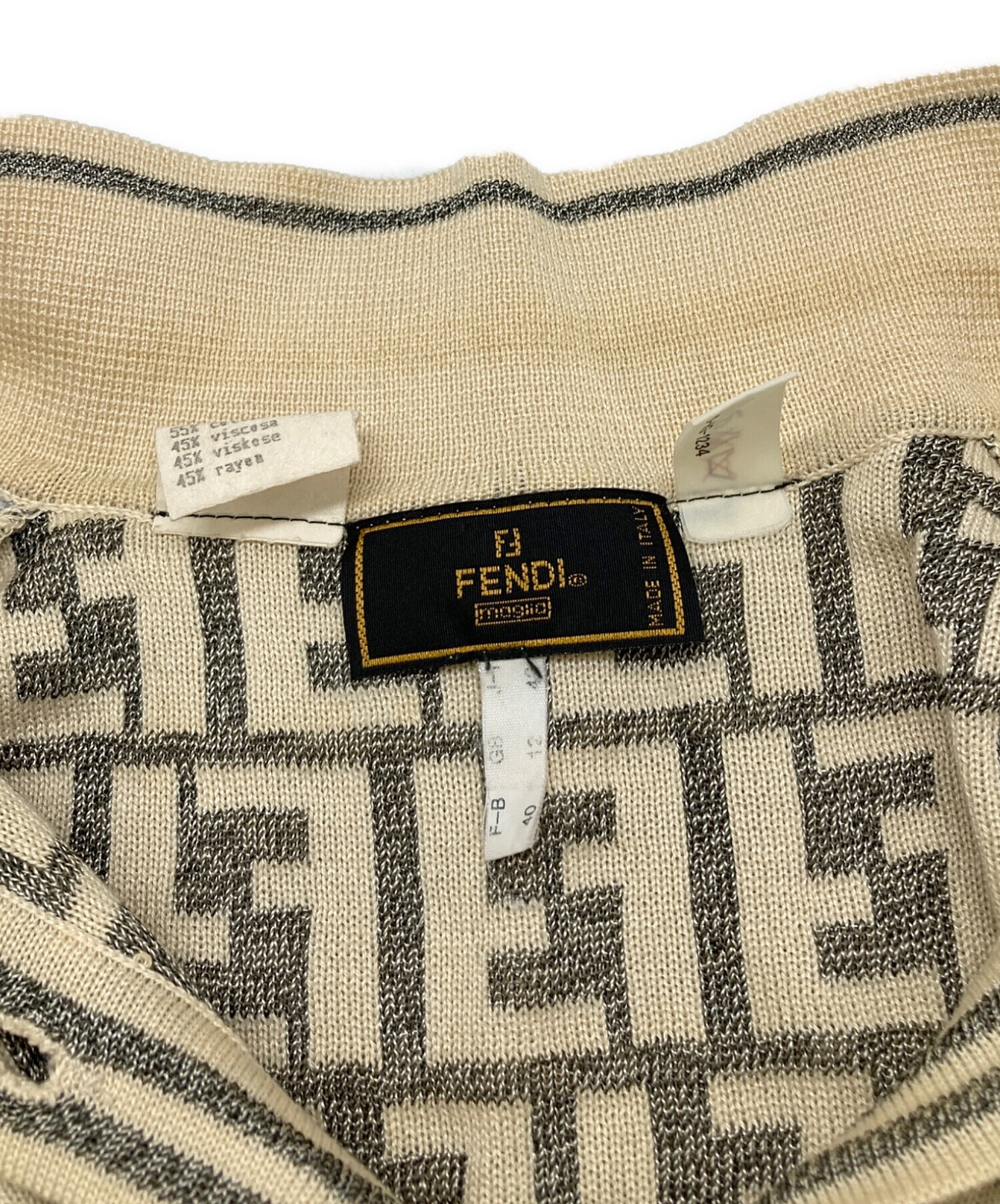 中古・古着通販】FENDI (フェンディ) ズッカ柄ポロシャツ ベージュ
