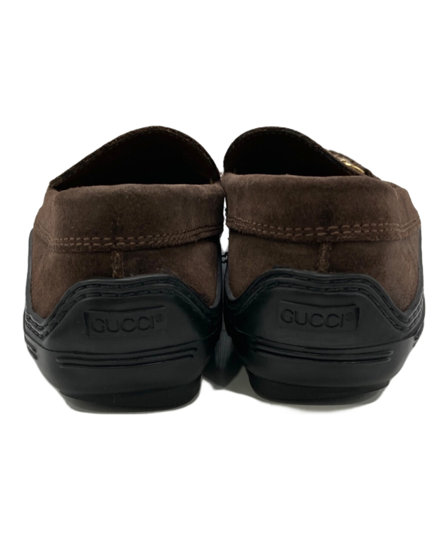 中古・古着通販】GUCCI (グッチ) スウェードビットローファー ブラウン 