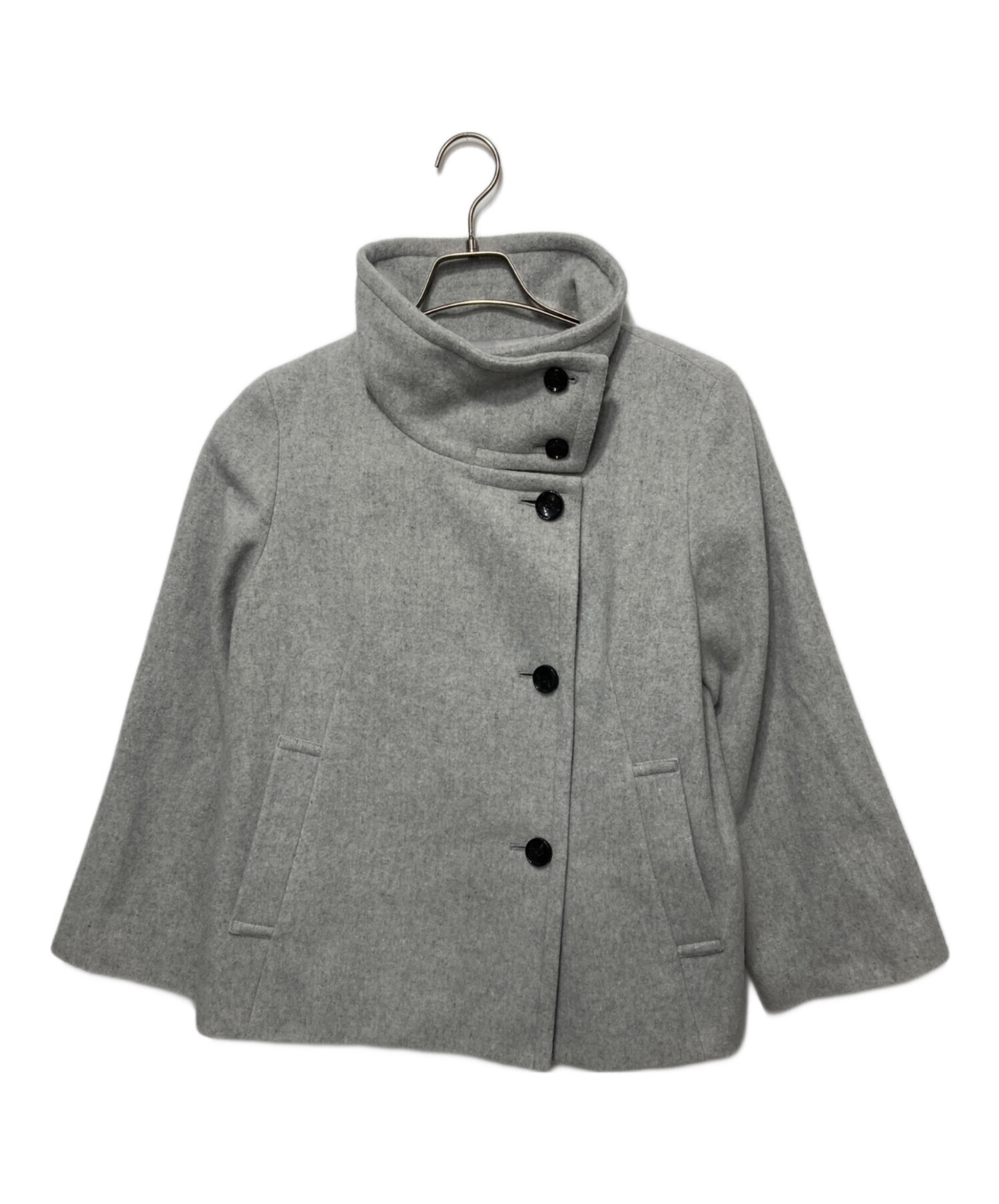 UNTITLED 美品 2WAYウールショートコート グレー 中古・古着通販】UNTITLED (アンタイトル) 2WAYウールショートコート