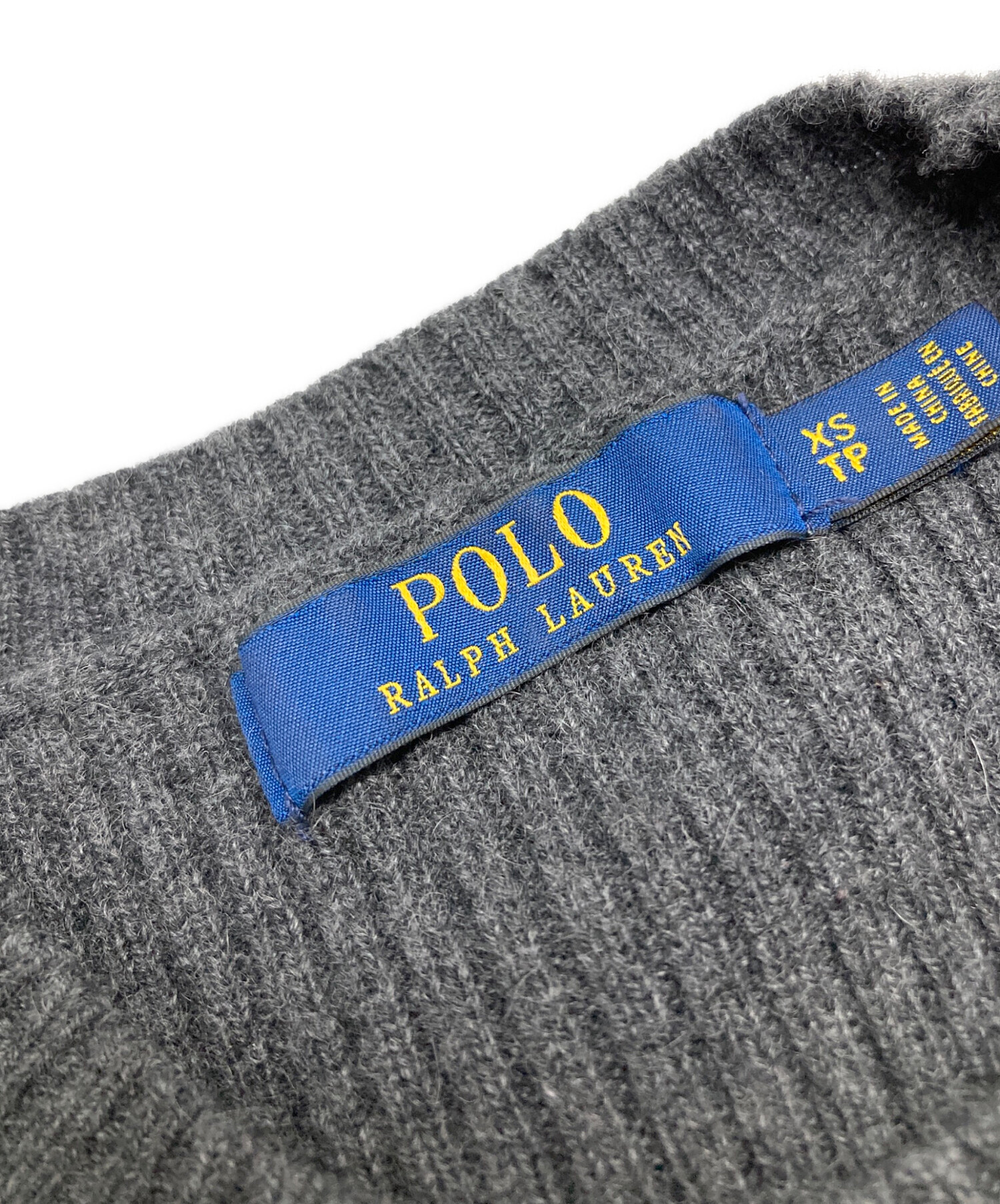 ◇【RALPH LAUREN ラルフローレン】カシミヤ ニットワンピース ライトグレー S ラルフローレン カシミヤ100%ニットワンピース レディース SIZE S (S