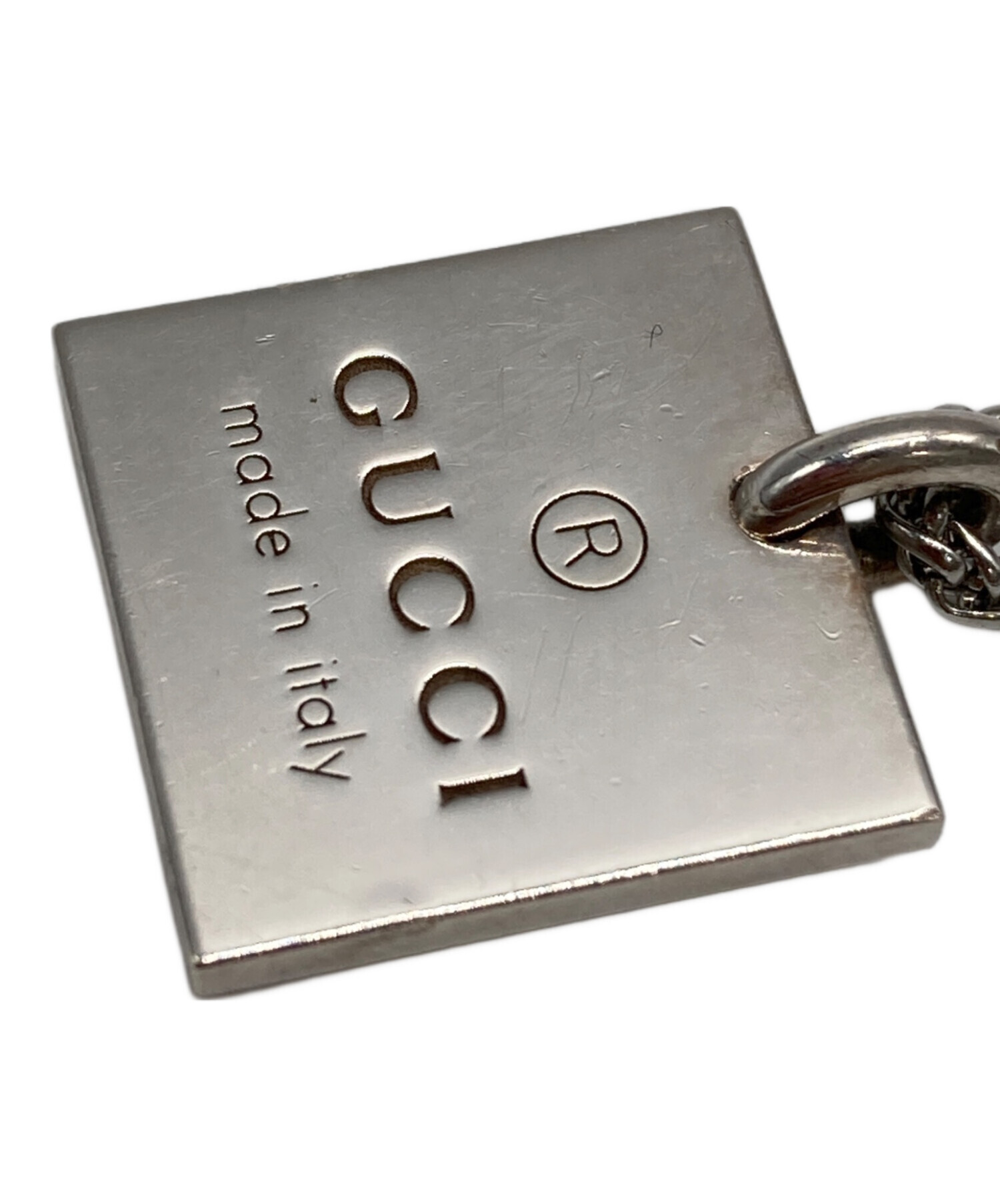 中古・古着通販】GUCCI (グッチ) スクエアプレートネックレス シルバー