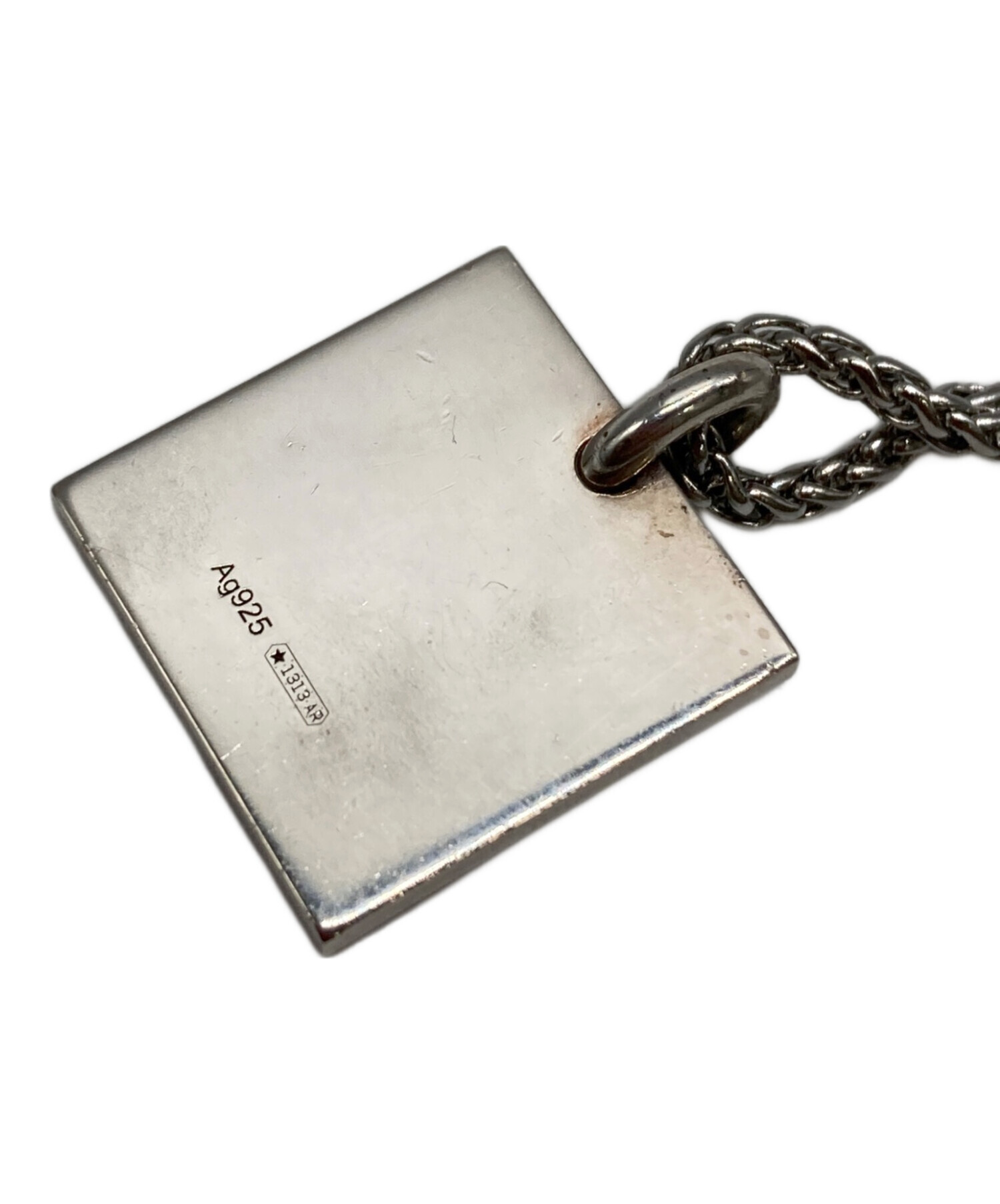 中古・古着通販】GUCCI (グッチ) スクエアプレートネックレス シルバー