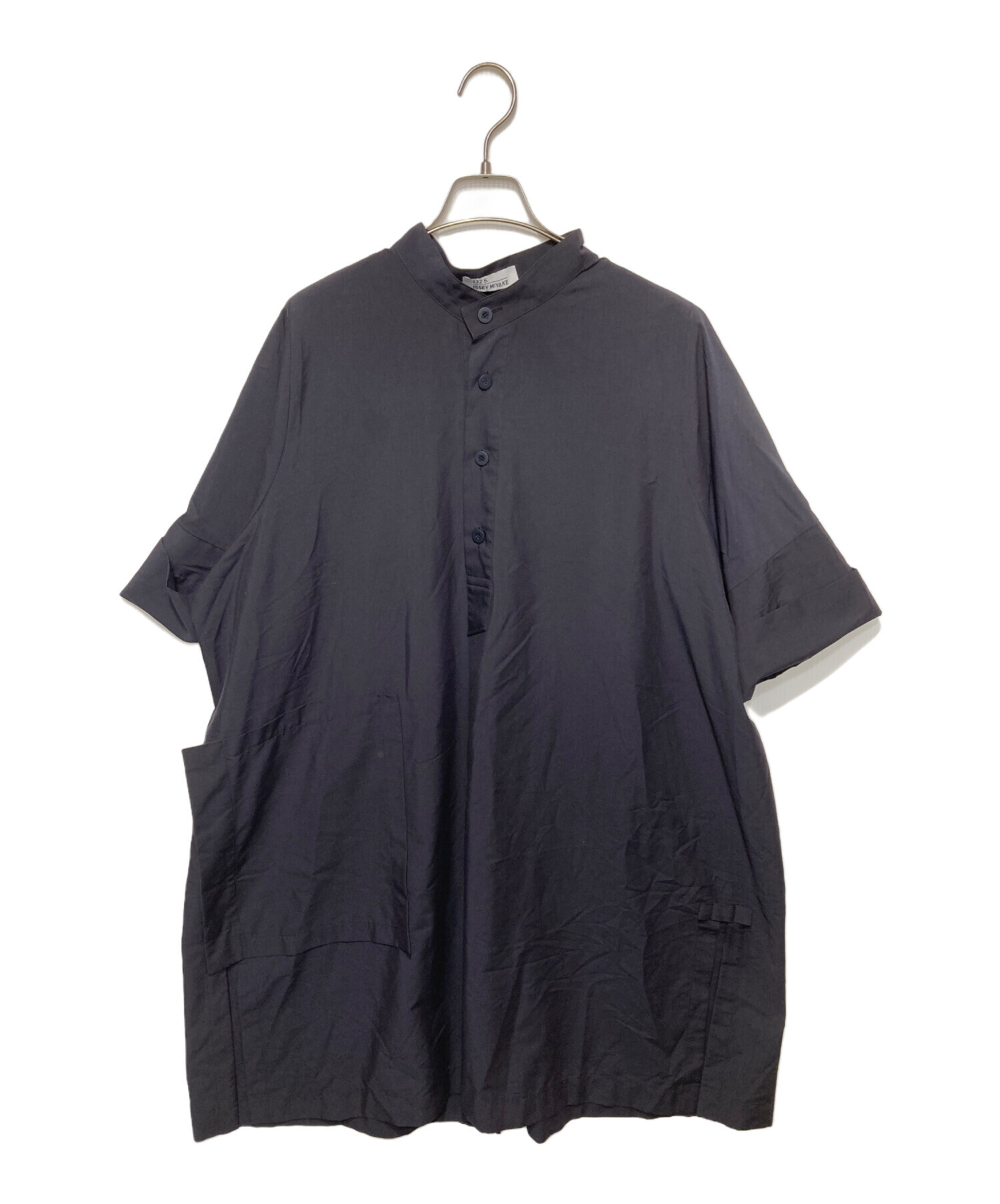 ISSEY MIYAKE シャツワンピース ブラック M ナチュラル シンプル