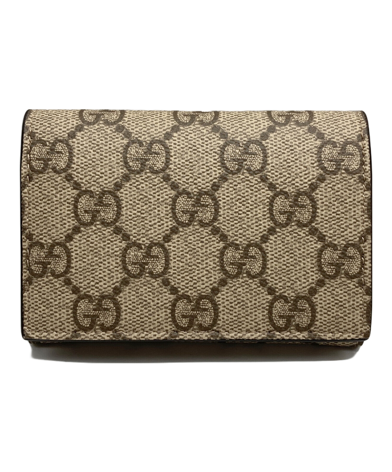 【未使用品】GUCCI ケース GGパターン ベージュ 中古・古着通販】GUCCI (グッチ) GGエンブレムカードケース ベージュ