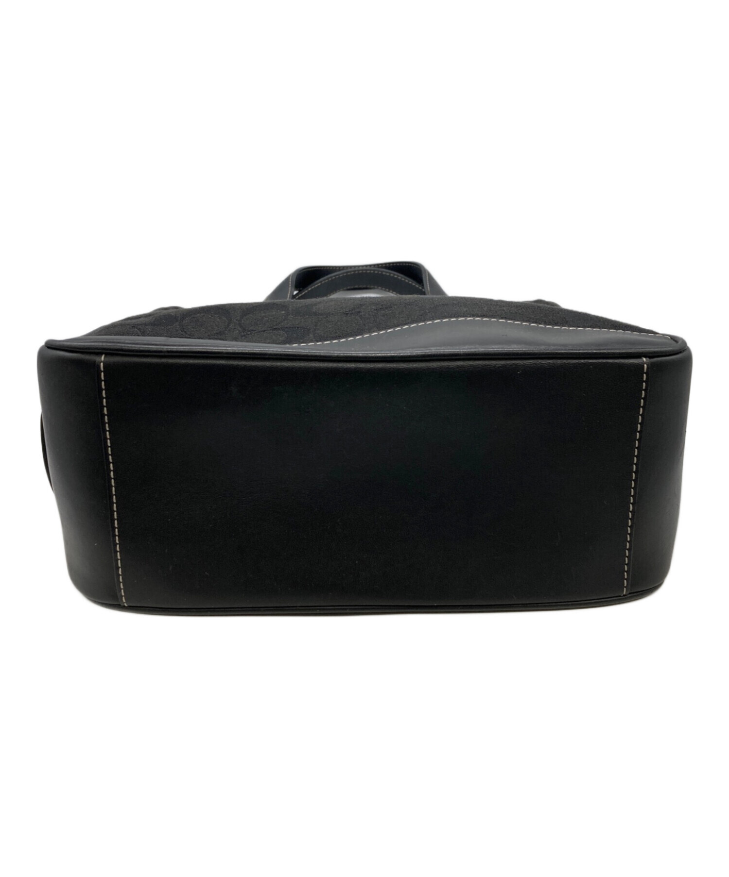 2508-199｜美品｜コーチ シグネチャー トートバッグ ブラック 中古・古着通販】COACH (コーチ) シグネチャートートバッグ ブラック