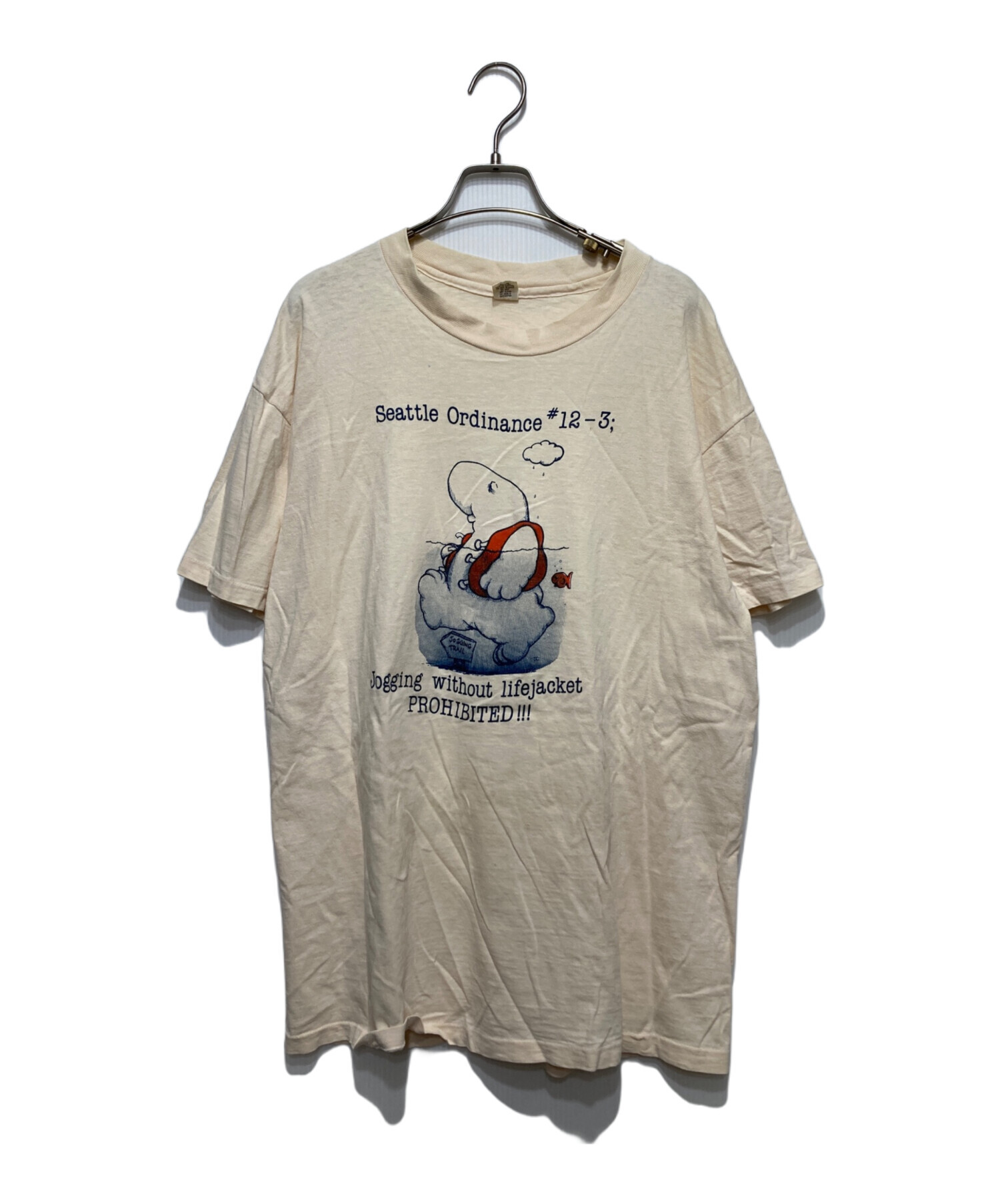 中古・古着通販】Hanes (ヘインズ) 70s プリントTシャツ ベージュ