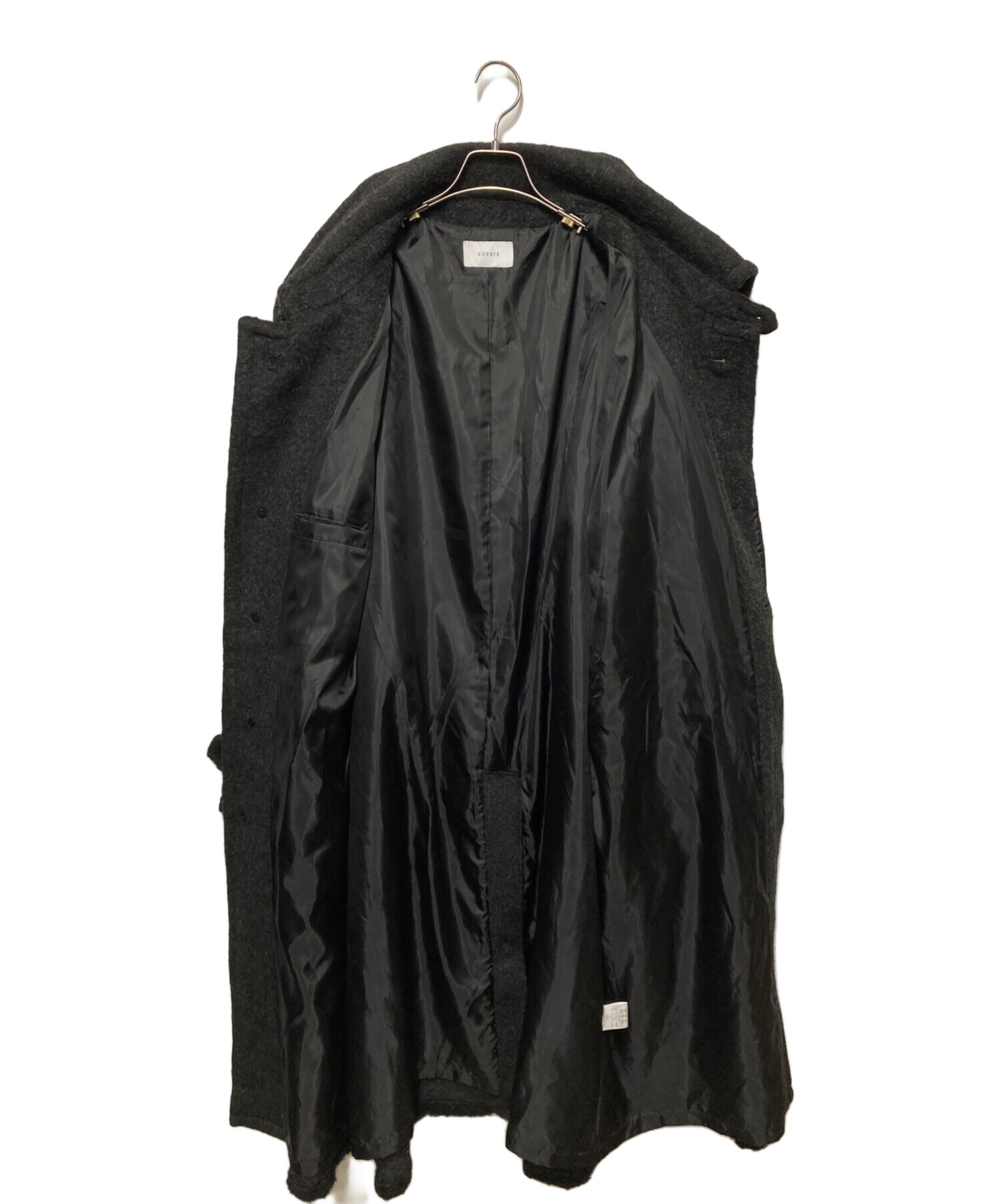 中古・古着通販】soerte (ソエルテ) WOOL BLEND SHAGGY OVER ブラック