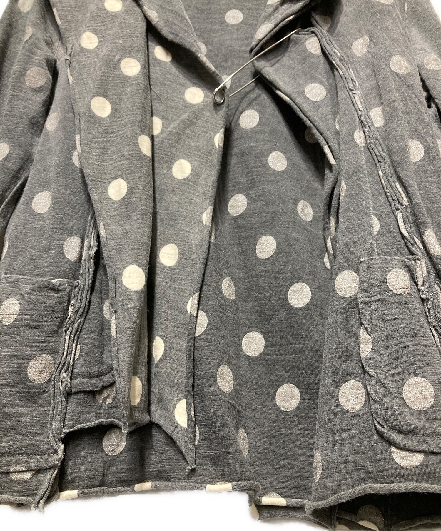 トリココムデギャルソン ウール縮絨 丸襟ドットジャケット トリココムデギャルソン ウール縮絨 丸襟ドットジャケット