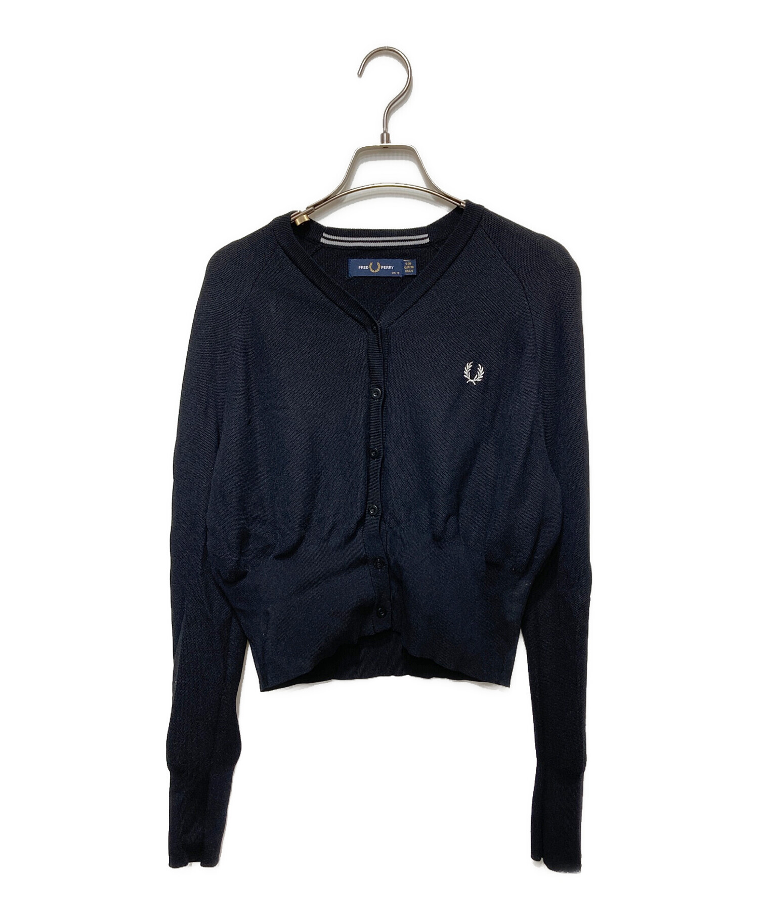 フレッドペリーネイビー Vネック カーディガン FRED PERRY/フレッド 