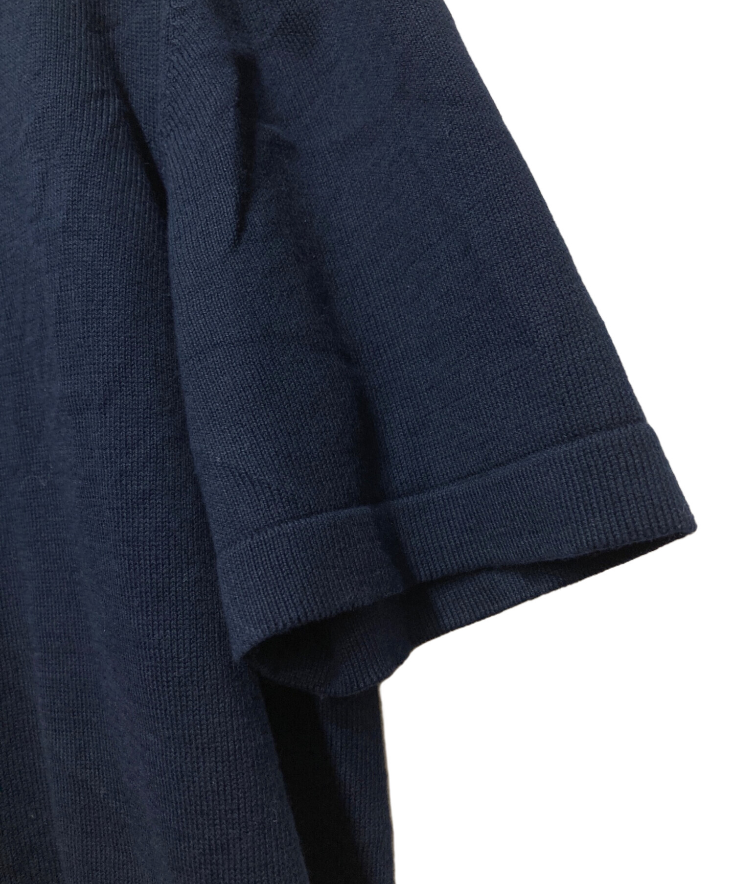 中古・古着通販】GRAN SASSO (グランサッソ) 半袖ニット ネイビー 
