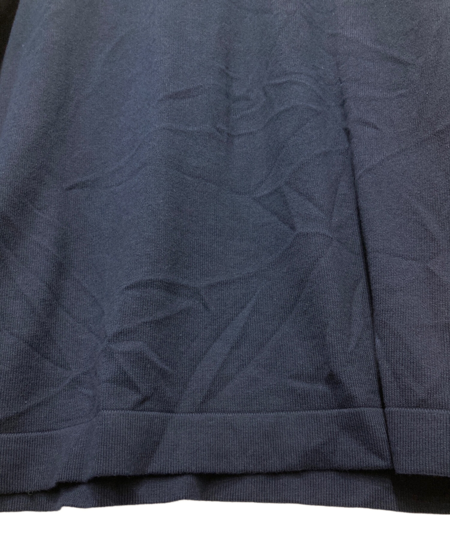 中古・古着通販】GRAN SASSO (グランサッソ) 半袖ニット ネイビー 