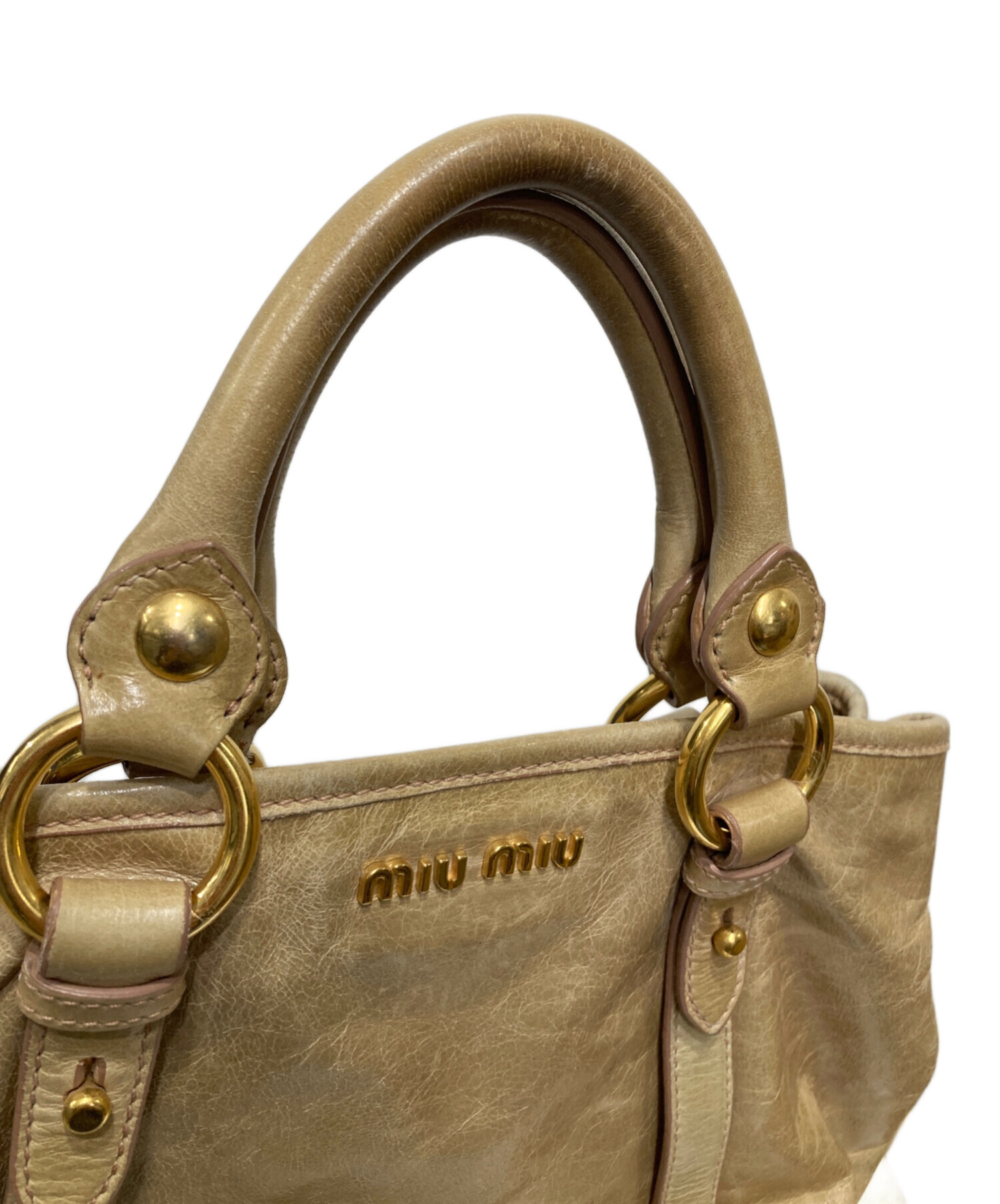 archive miu miu ミュウミュウ 2way ハンドバッグ パンチング archive