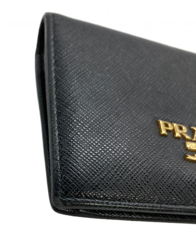 中古・古着通販】PRADA (プラダ) バイカラー2つ折り財布 ブラック