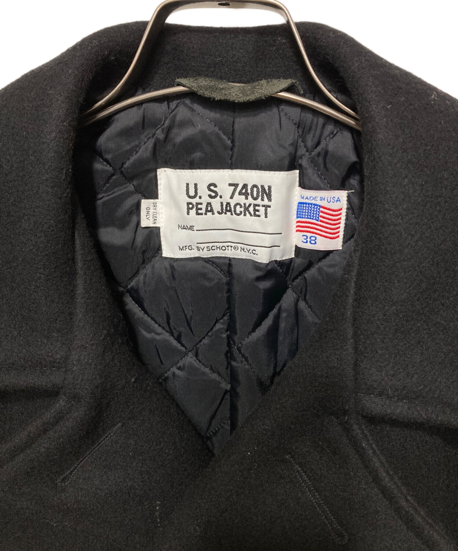 中古・古着通販】Schott (ショット) Pコート ブラック サイズ:38