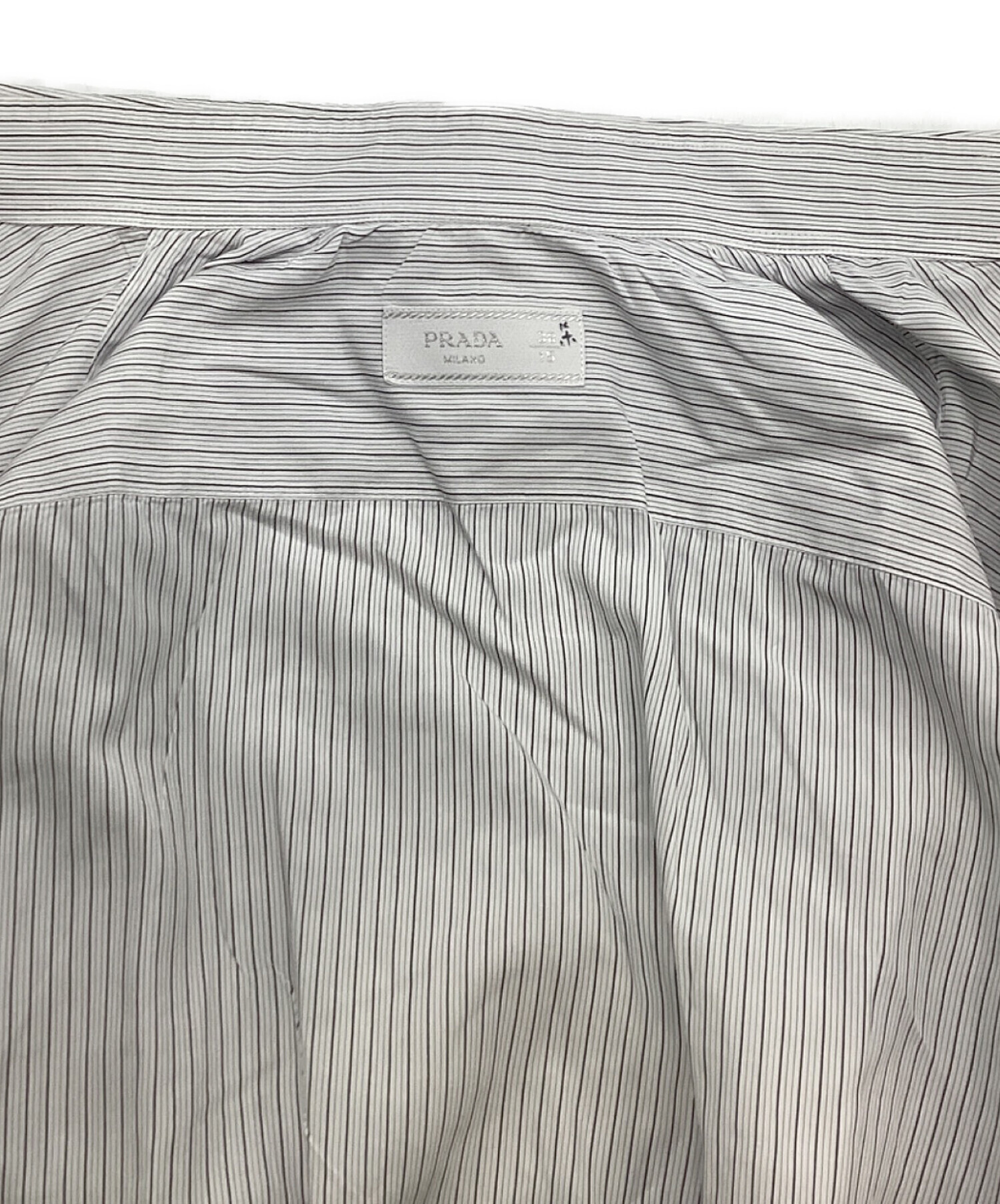 中古・古着通販】PRADA (プラダ) ストレッチポプリンシャツ ホワイト 