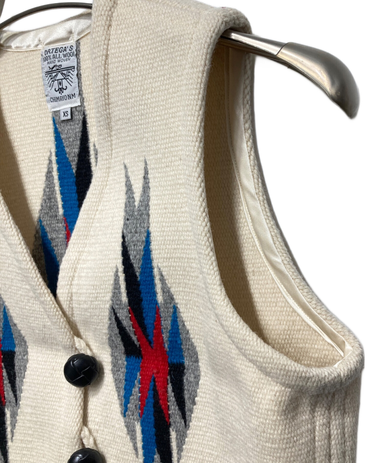 チマヨベスト スウェード 本革 リアルレザー 刺繍 ベージュ 古着 オルテガ柄 チマヨベスト スウェード 本革 リアルレザー 刺繍 ベージュ 古着