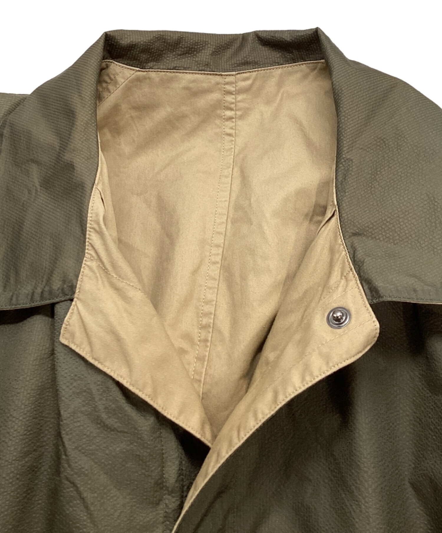 中古・古着通販】ZUCCA (ズッカ) リバーシブルコート カーキ×ベージュ